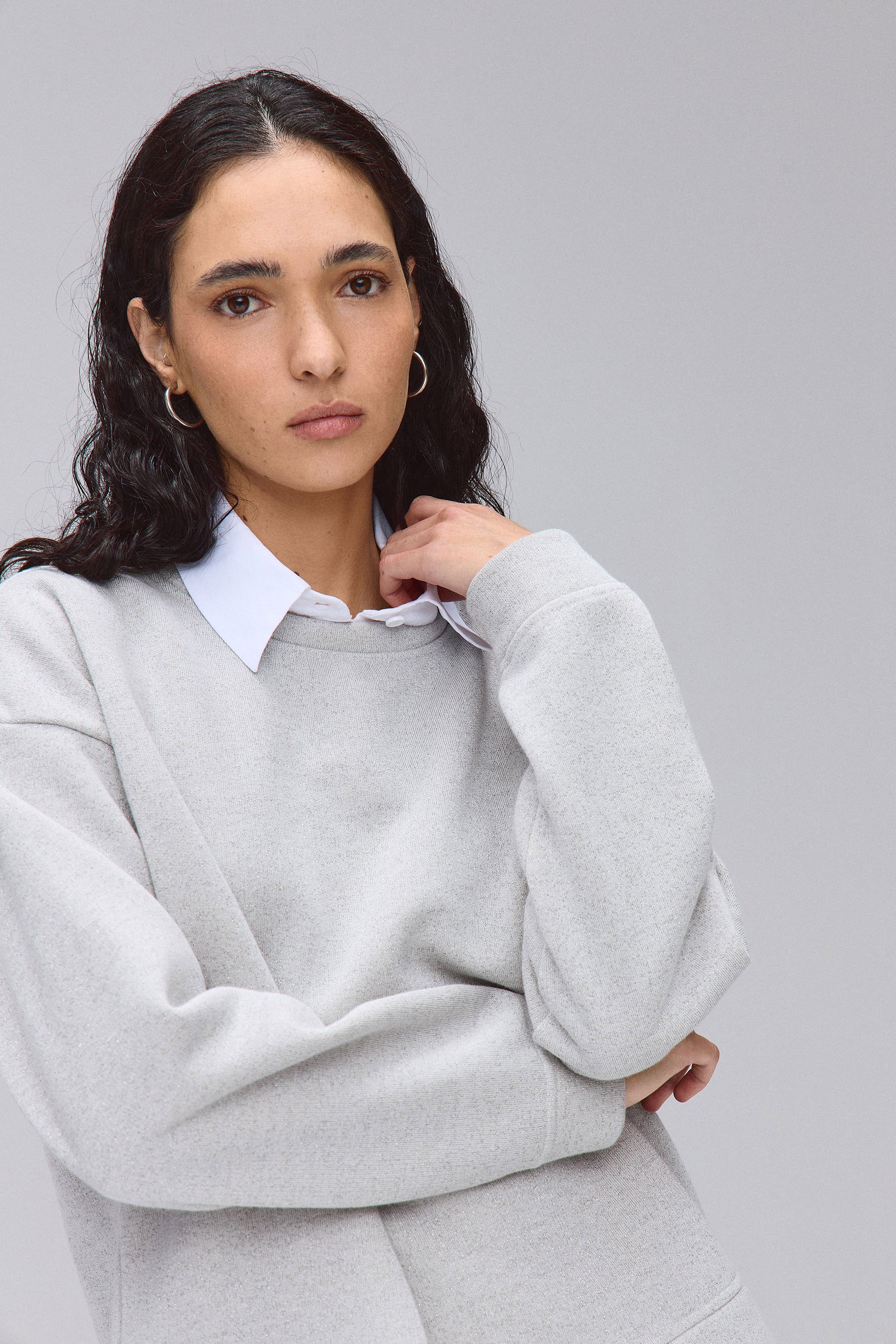 סוויטשירט בד מנצנץ סט