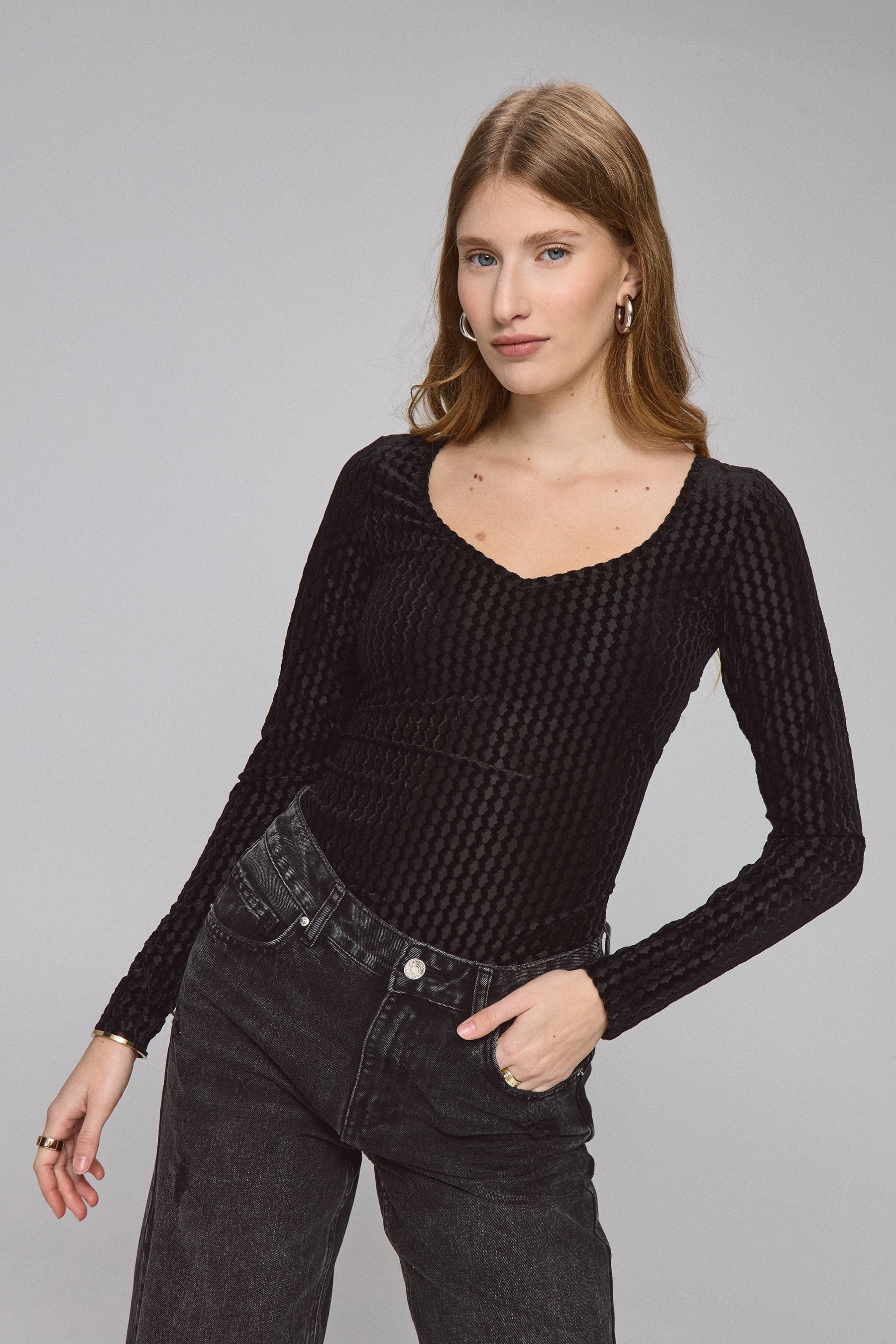 בגד גוף קטיפה מעוינים