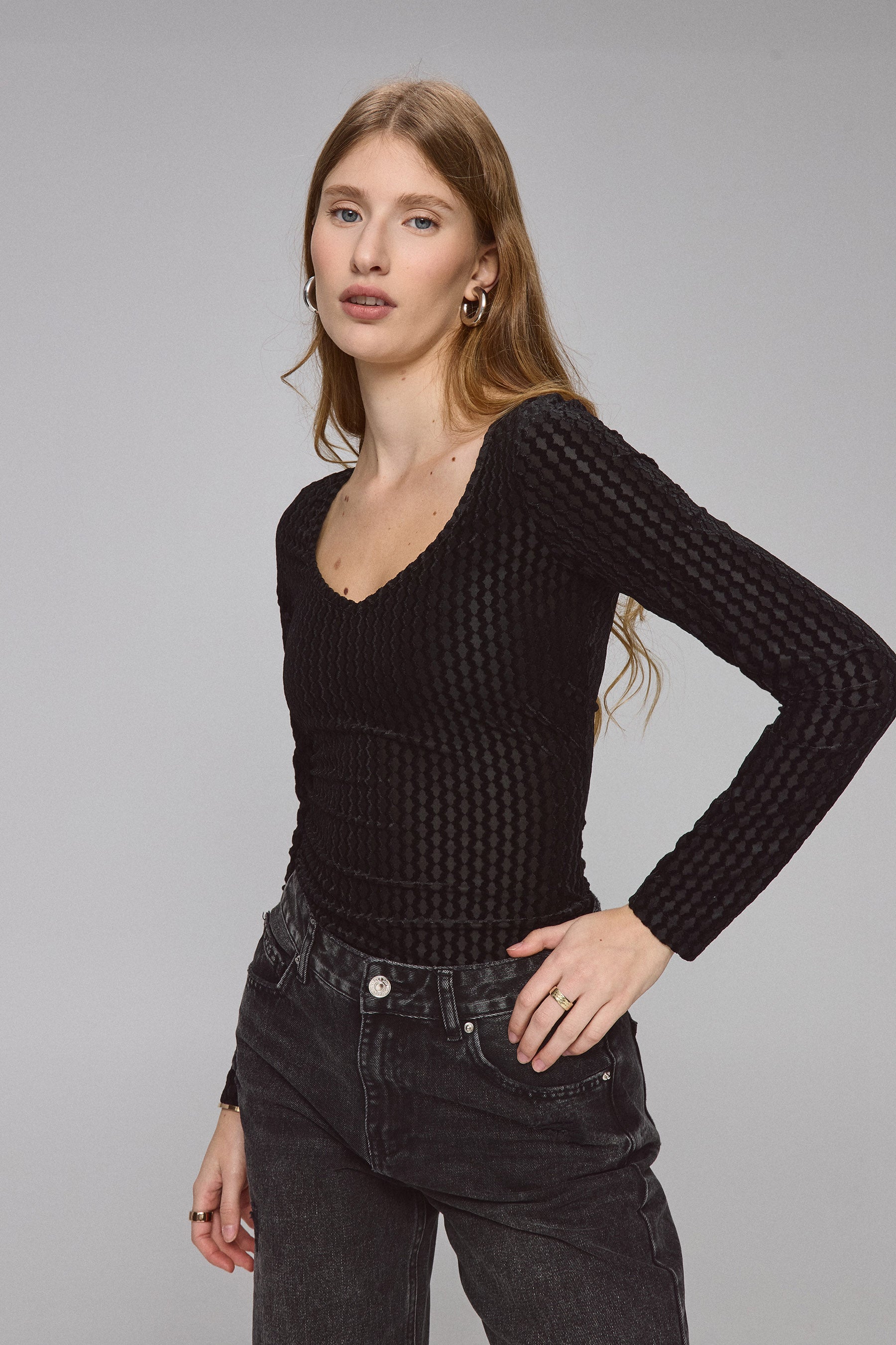 בגד גוף קטיפה מעוינים