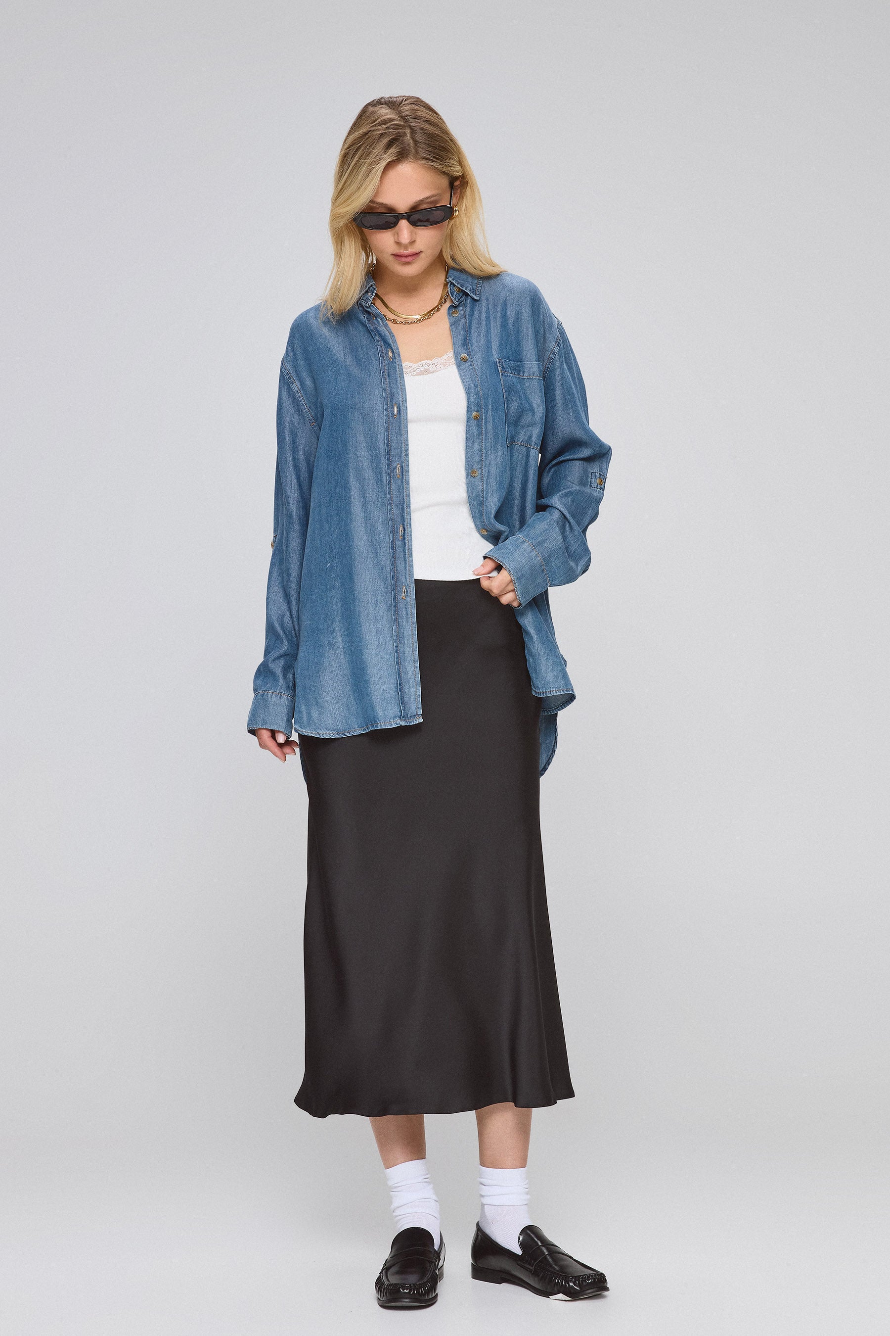 חצאית מקסי עם גומי