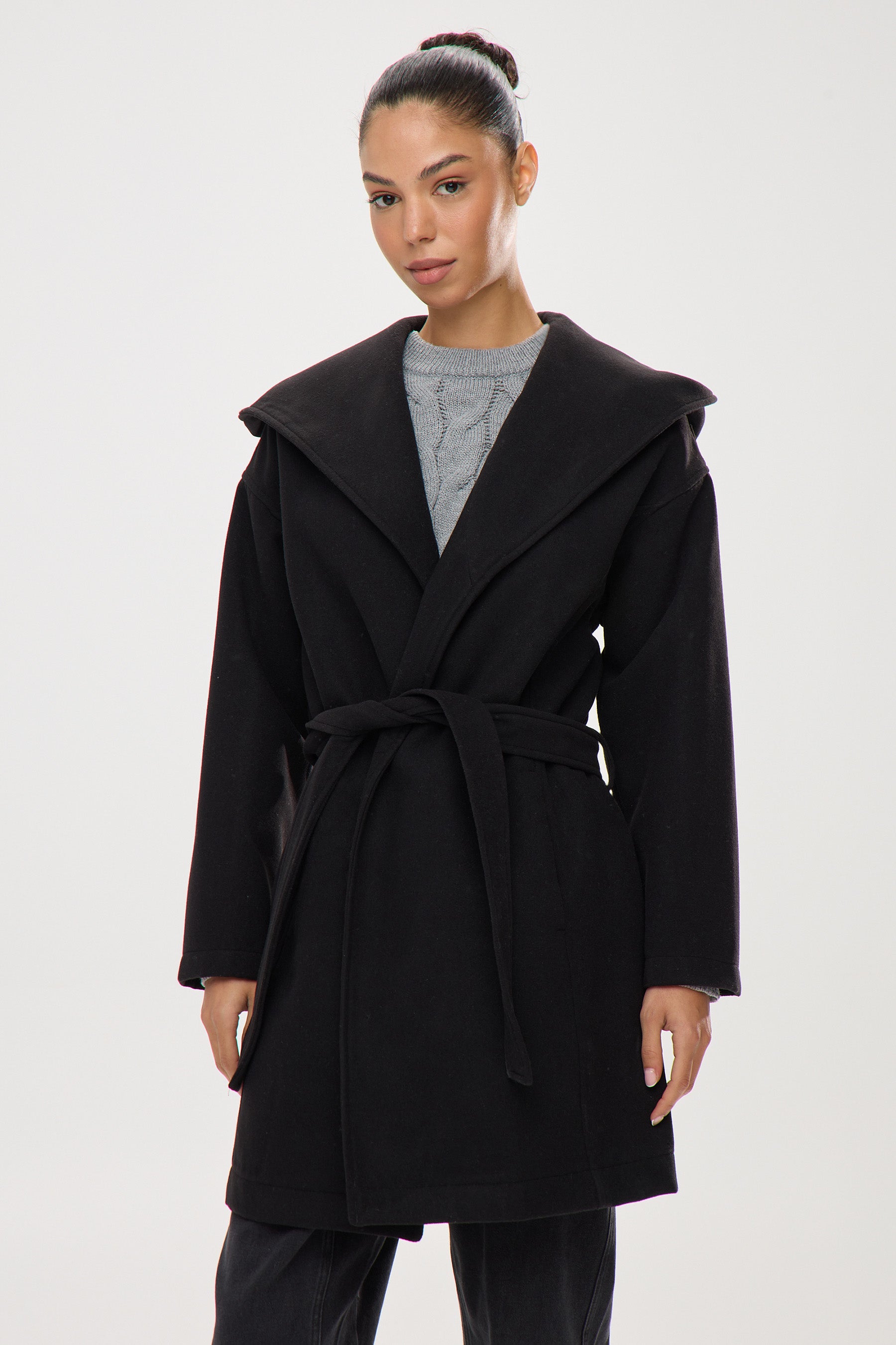 מעיל צמר צווארון שאל