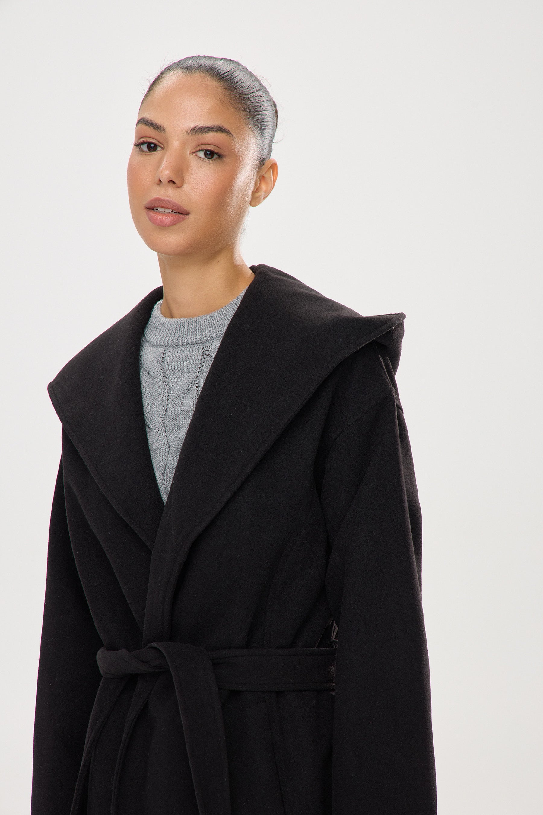 מעיל צמר צווארון שאל