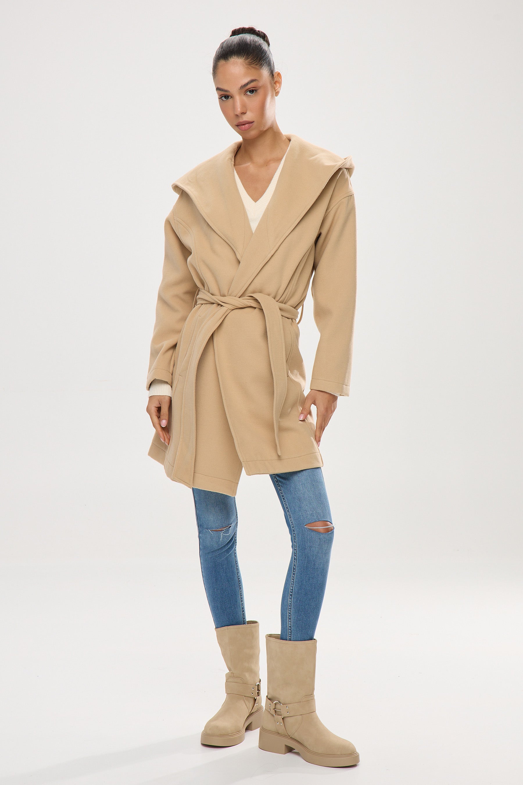 מעיל צמר צווארון שאל