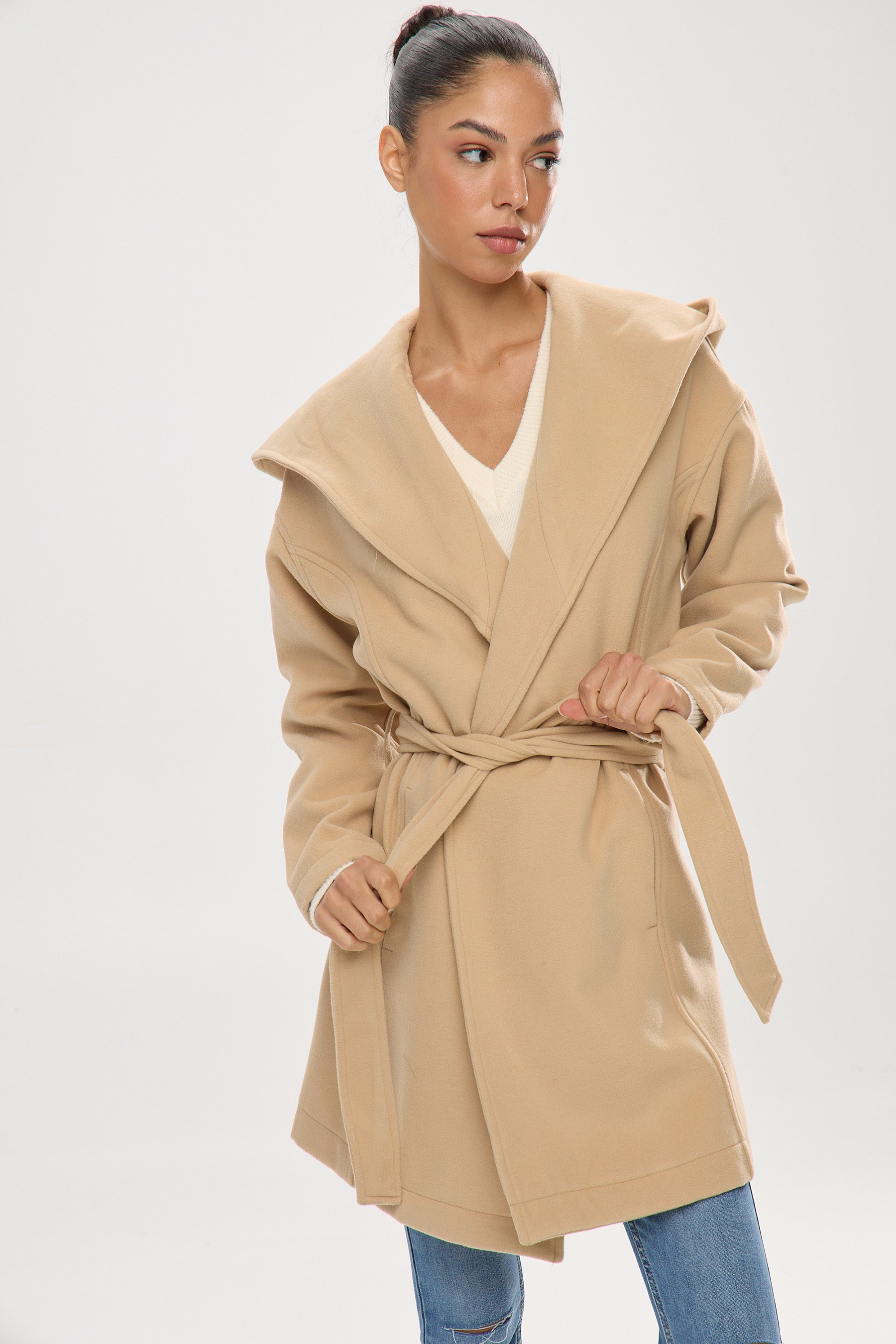 מעיל צמר צווארון שאל