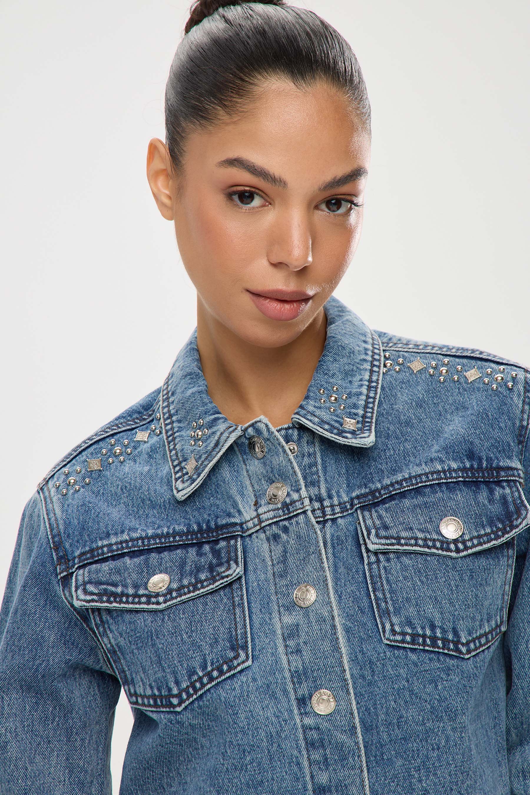 ג'קט ג'ינס ניטים כחול