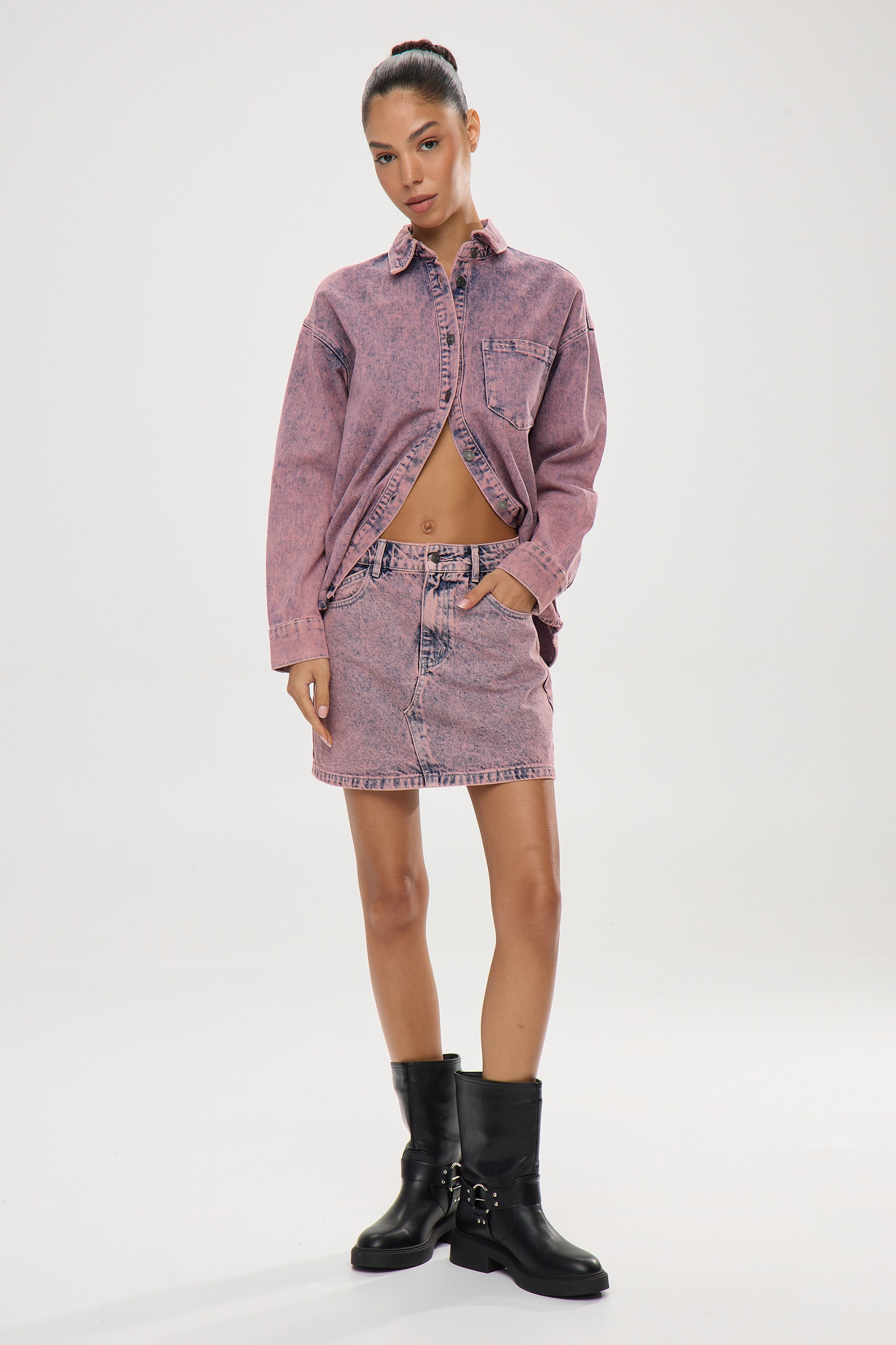 חצאית אסיד סגולה