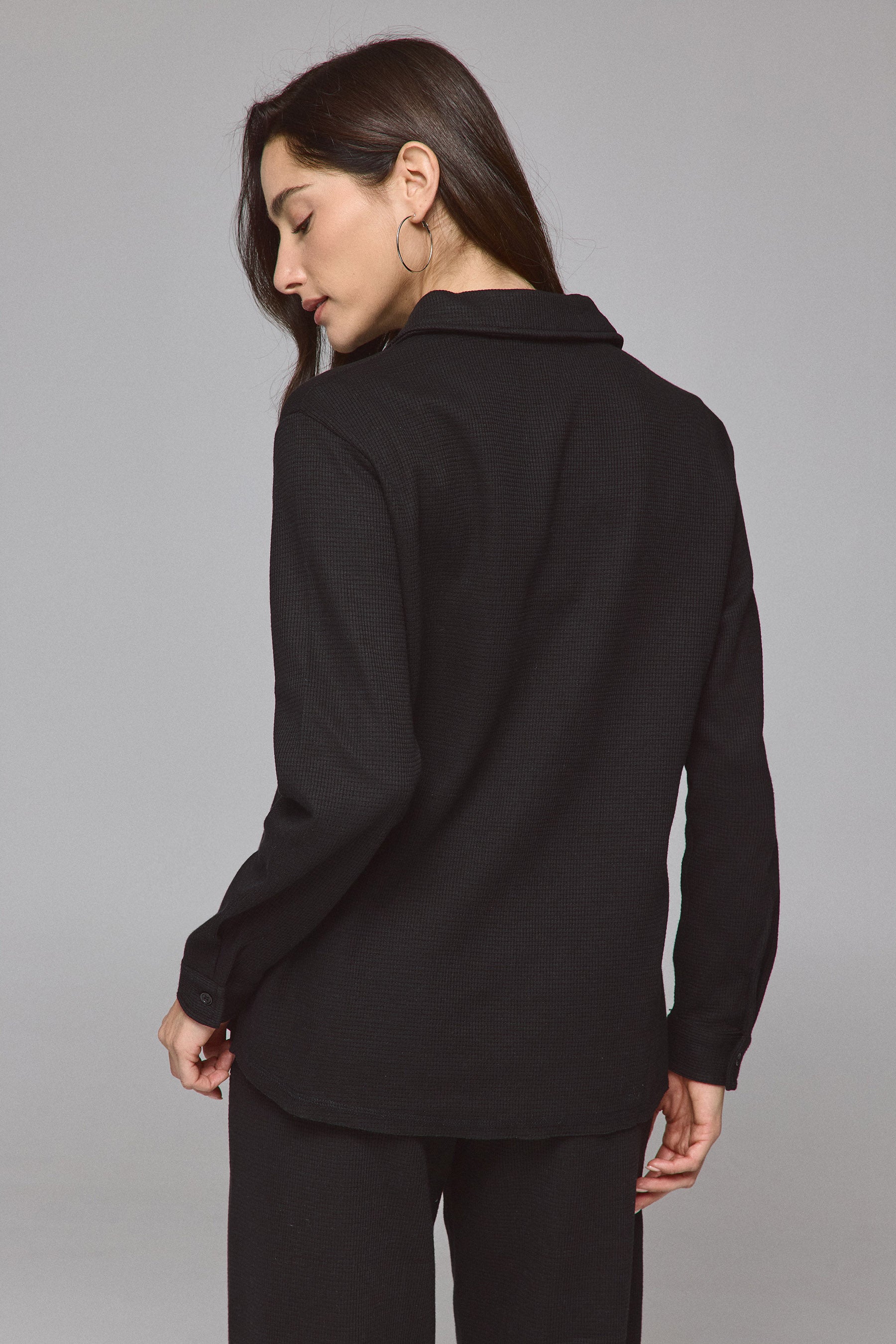 חולצת כפתורים וופל סט