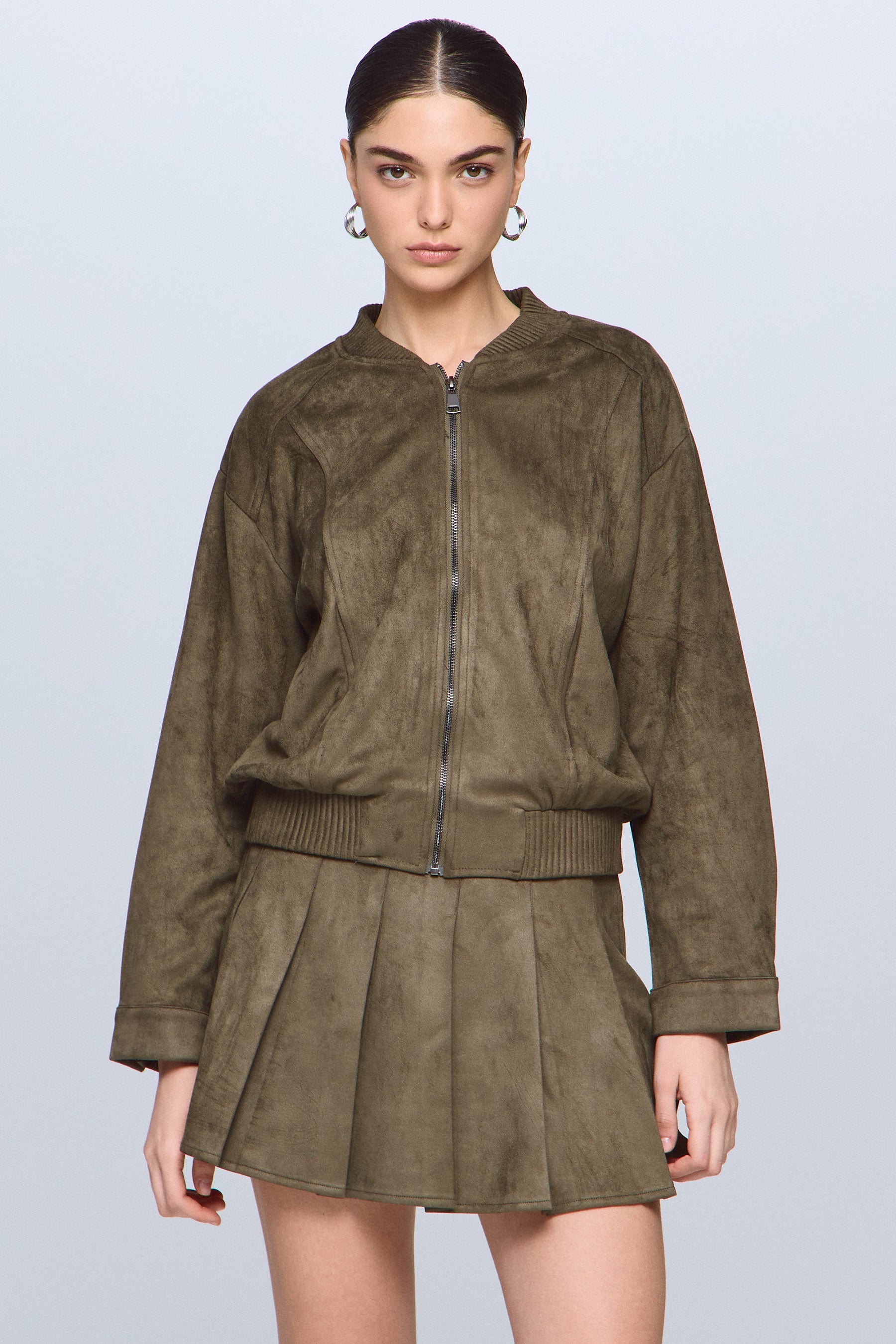 ג'קט בומבר זמש סט