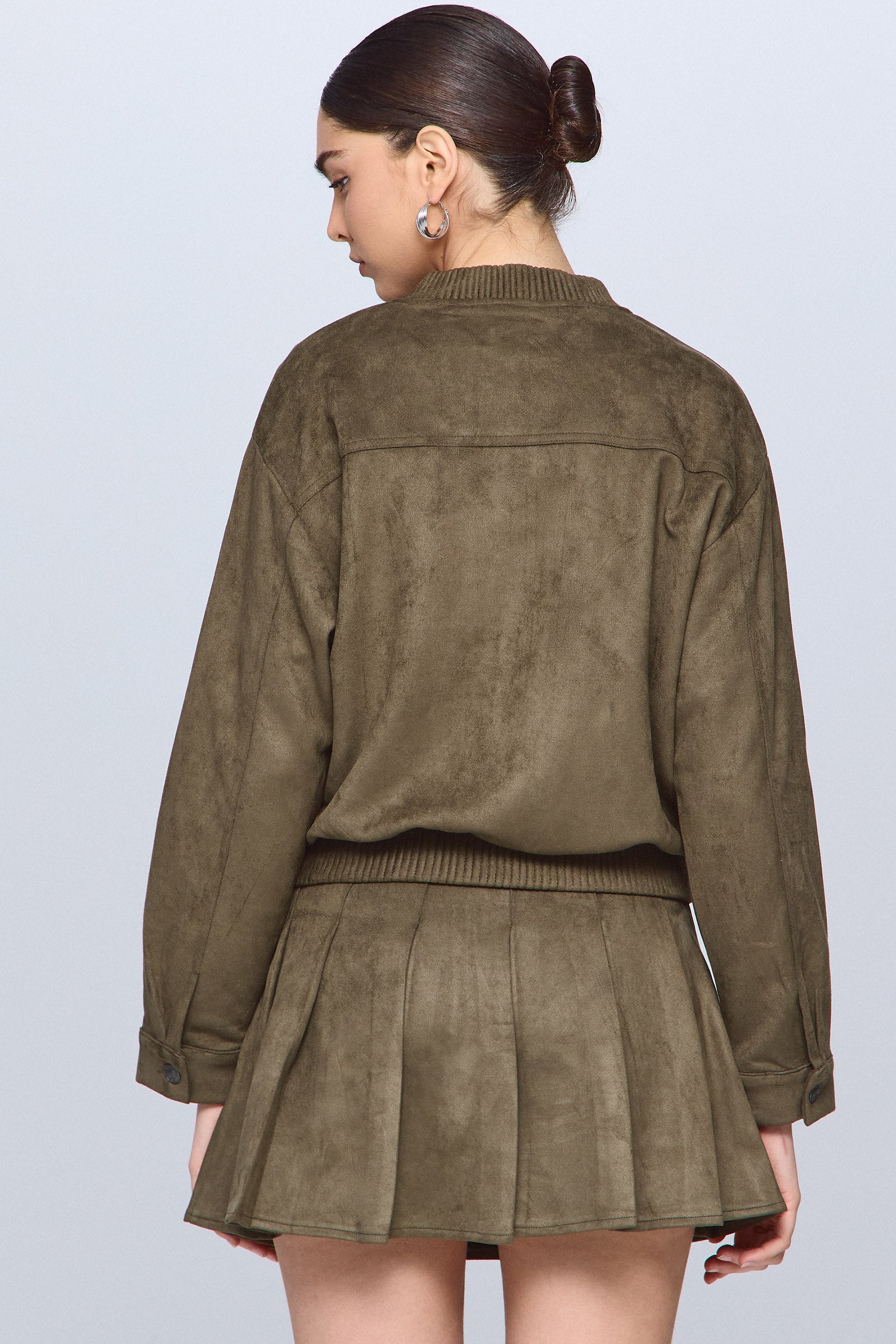 ג'קט בומבר זמש סט