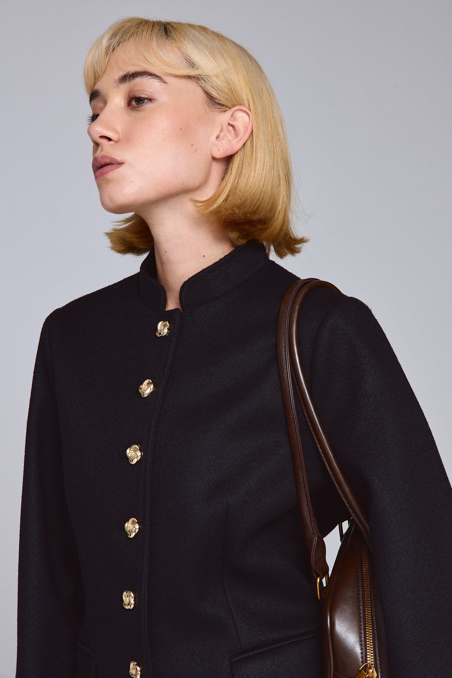 מעיל צמר צווארון סיני