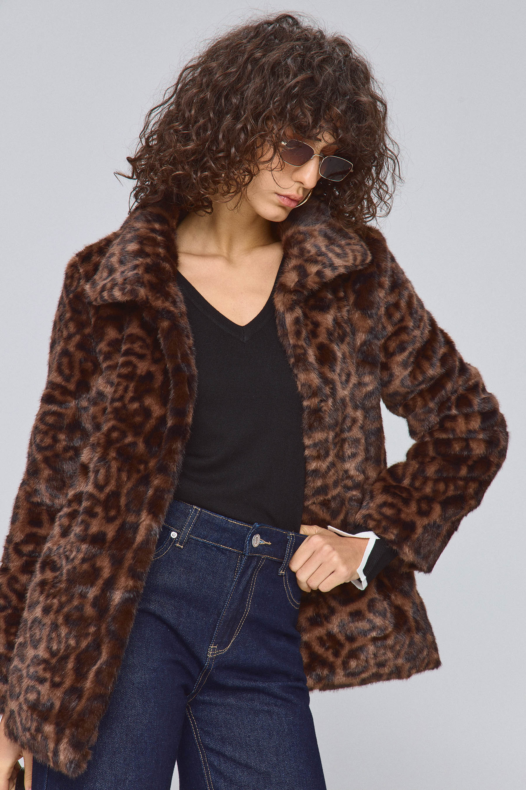 מעיל פרווה מנומר