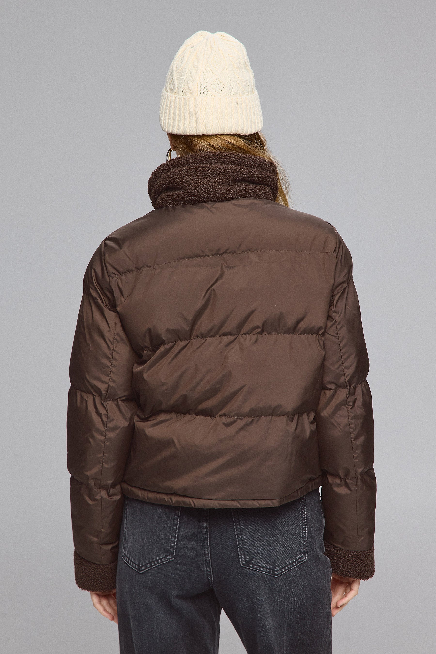 מעיל ניילון שילוב פרווה