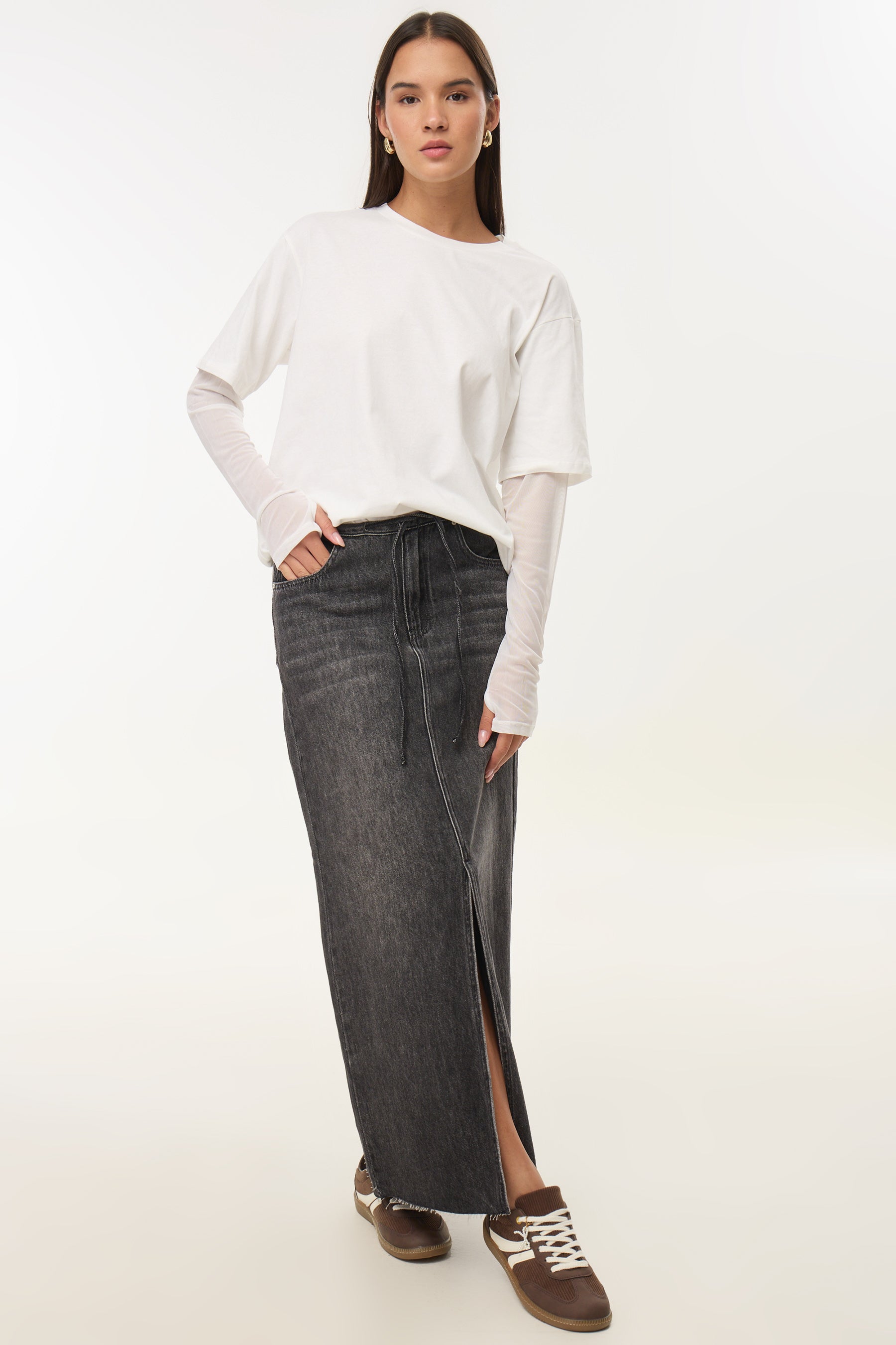 חצאית ג'ינס שרוך