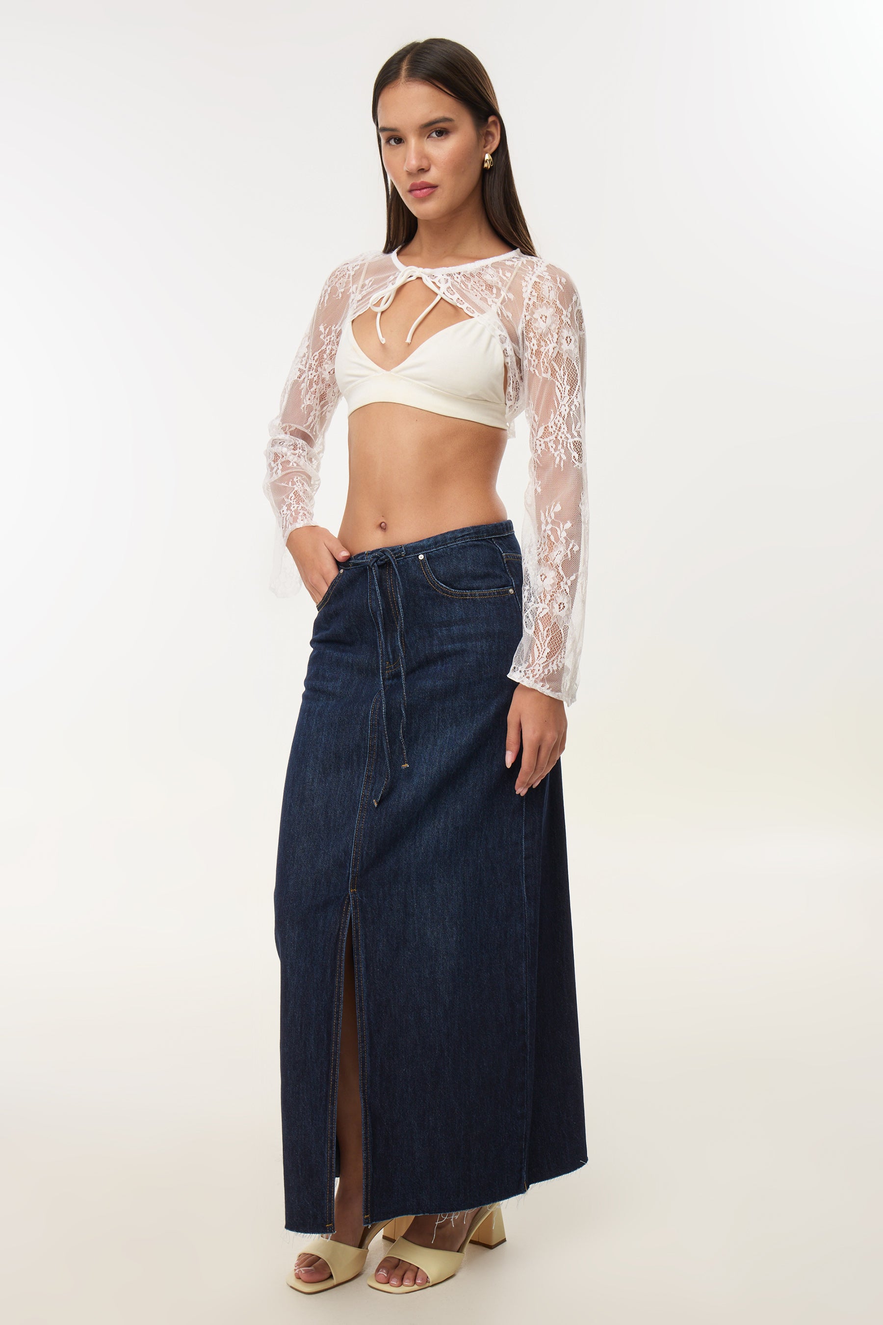 חצאית ג'ינס שרוך