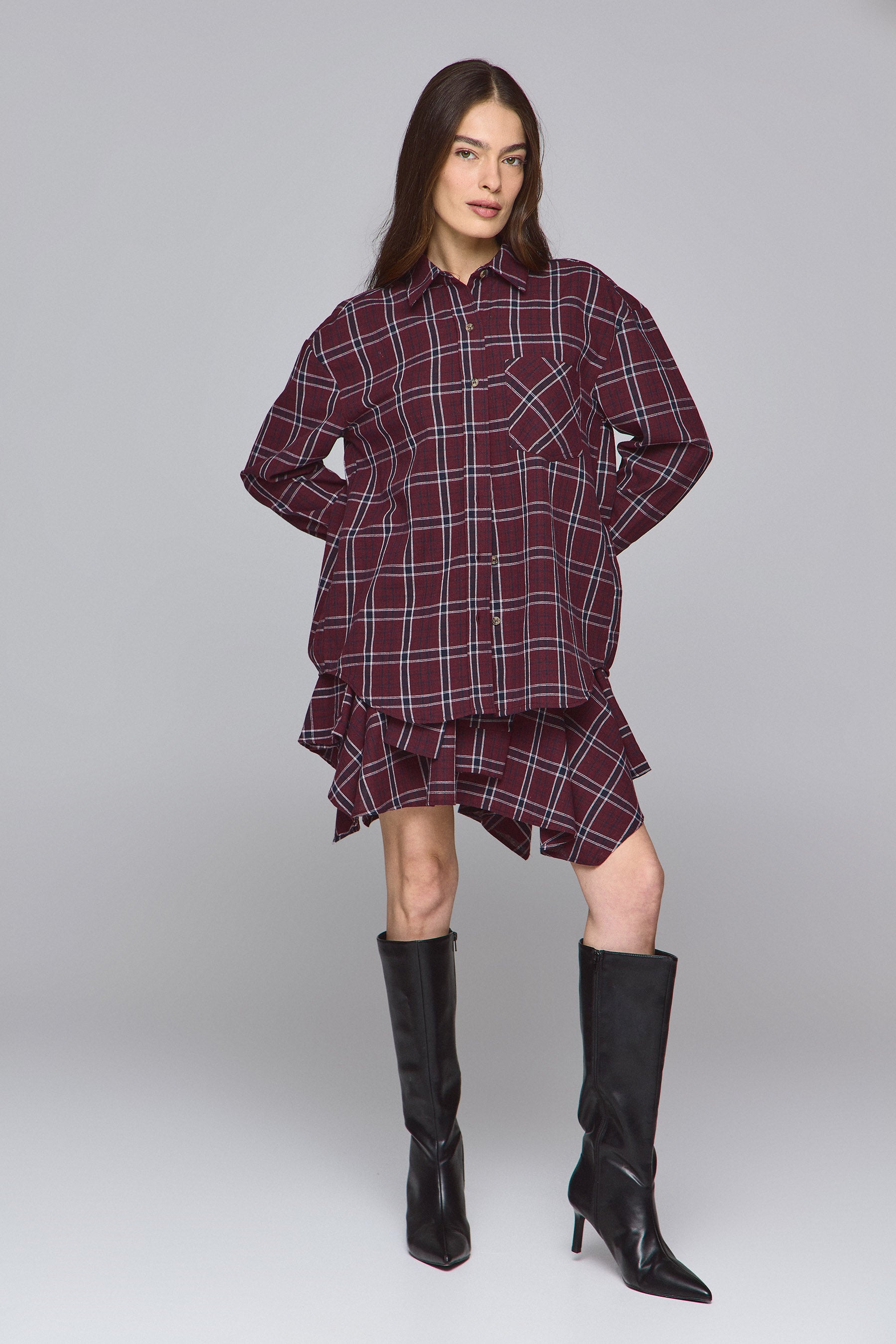 חולצה משובצת ריילי