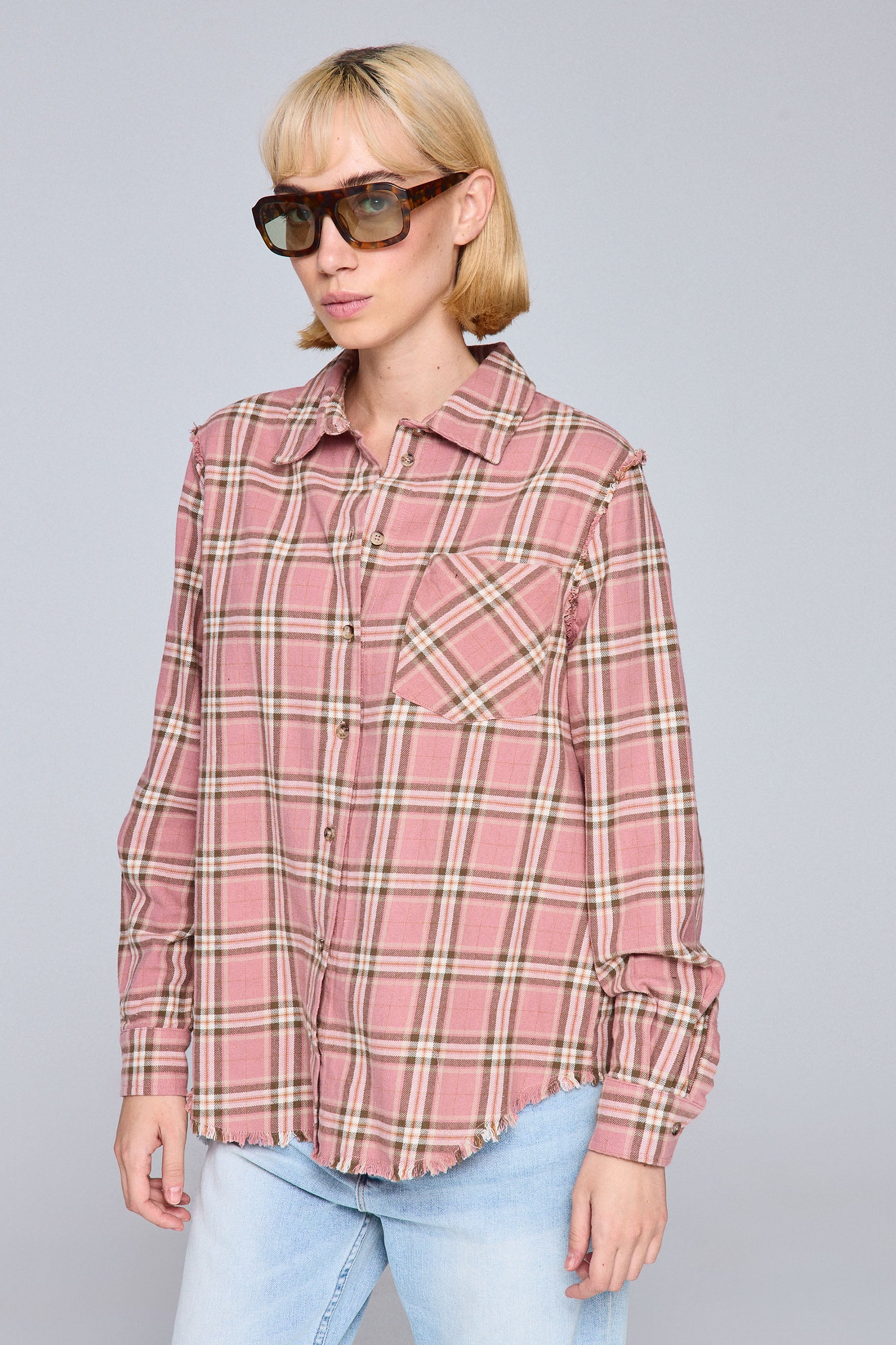 חולצה משובצת פרנזים