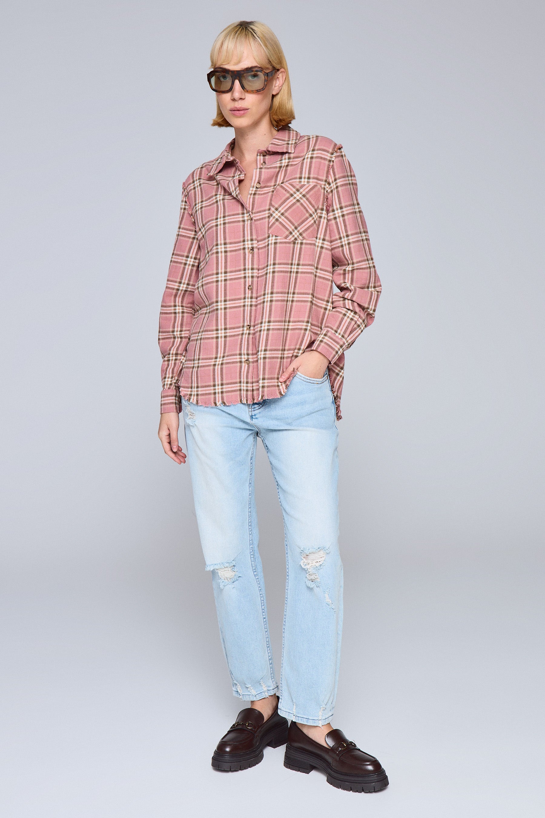 חולצה משובצת פרנזים