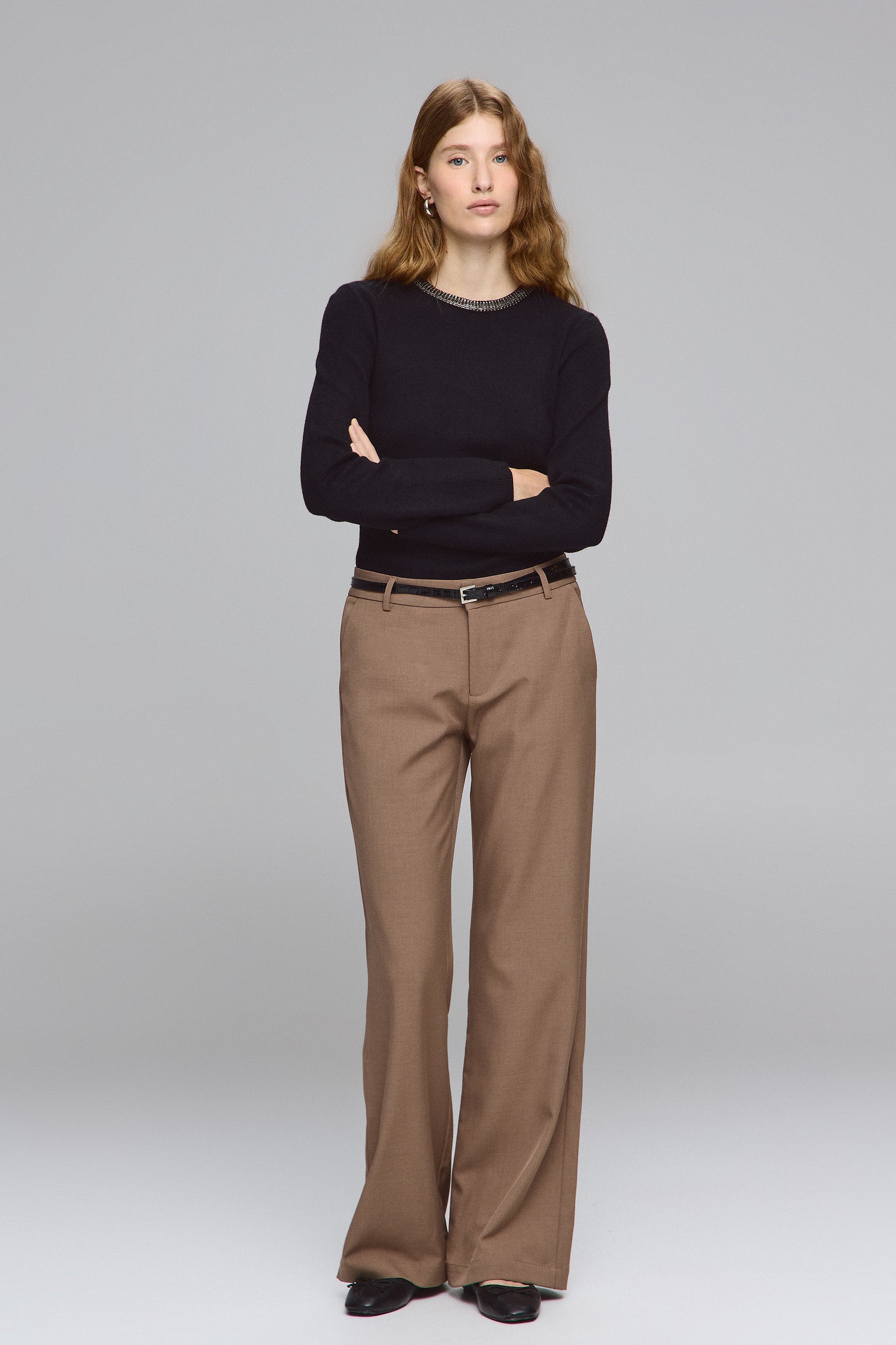 מכנסיים מחוייטים עם חגורה סט