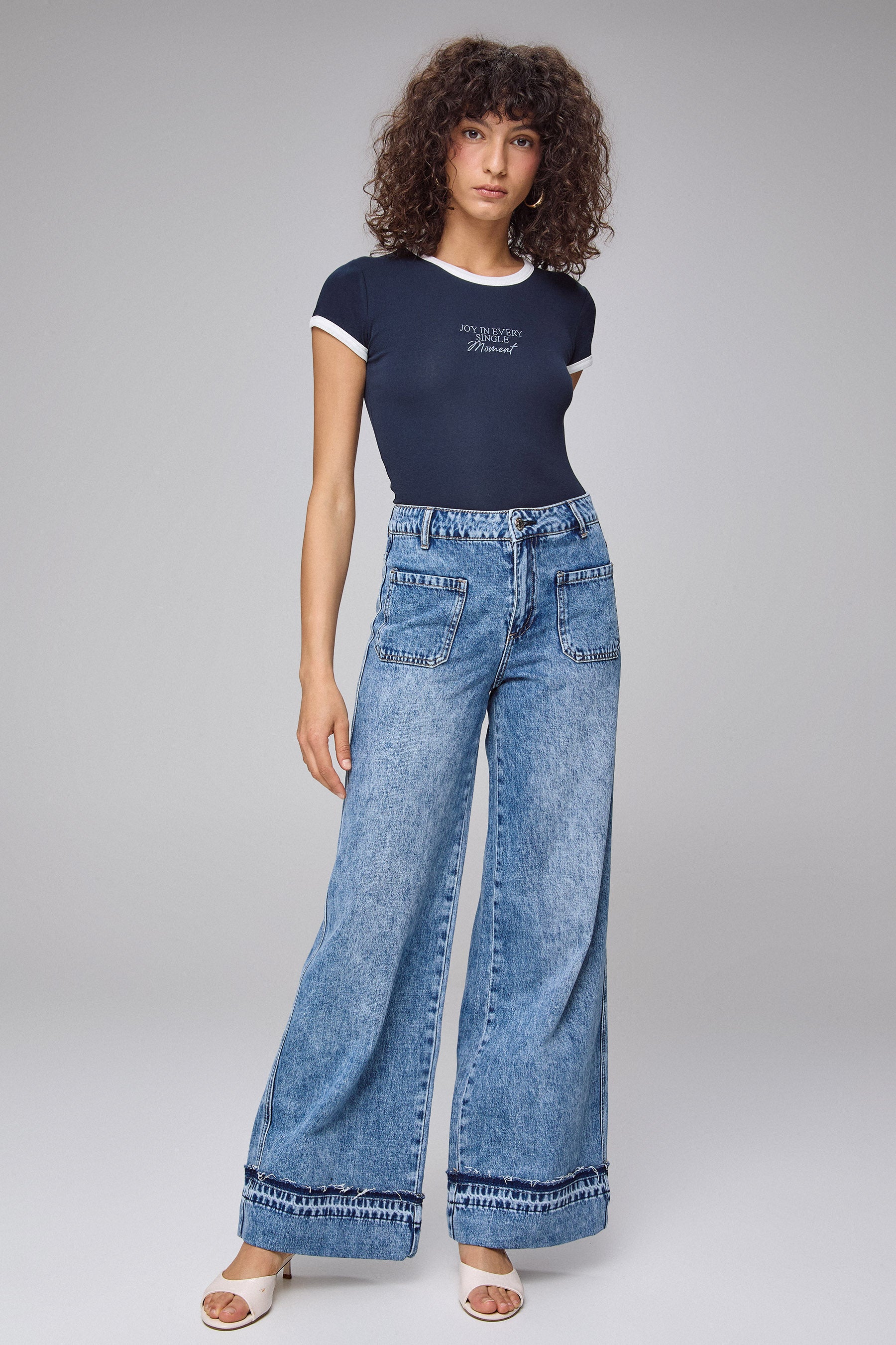 גינס קיפול עם כיסים