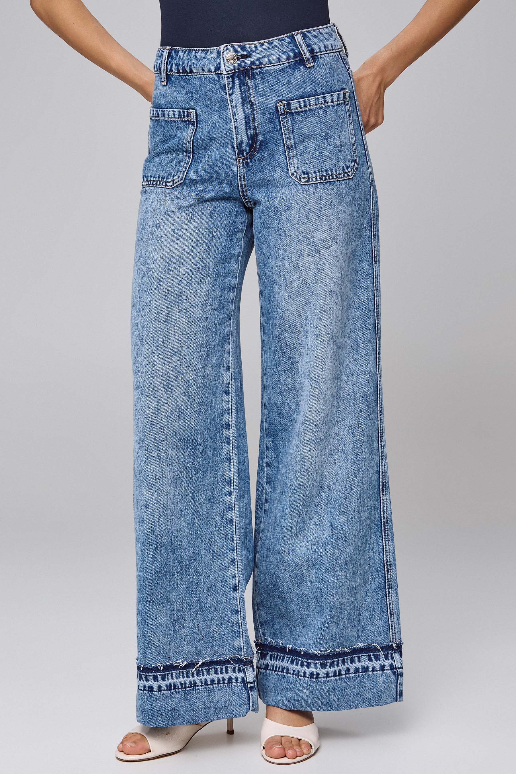 גינס קיפול עם כיסים