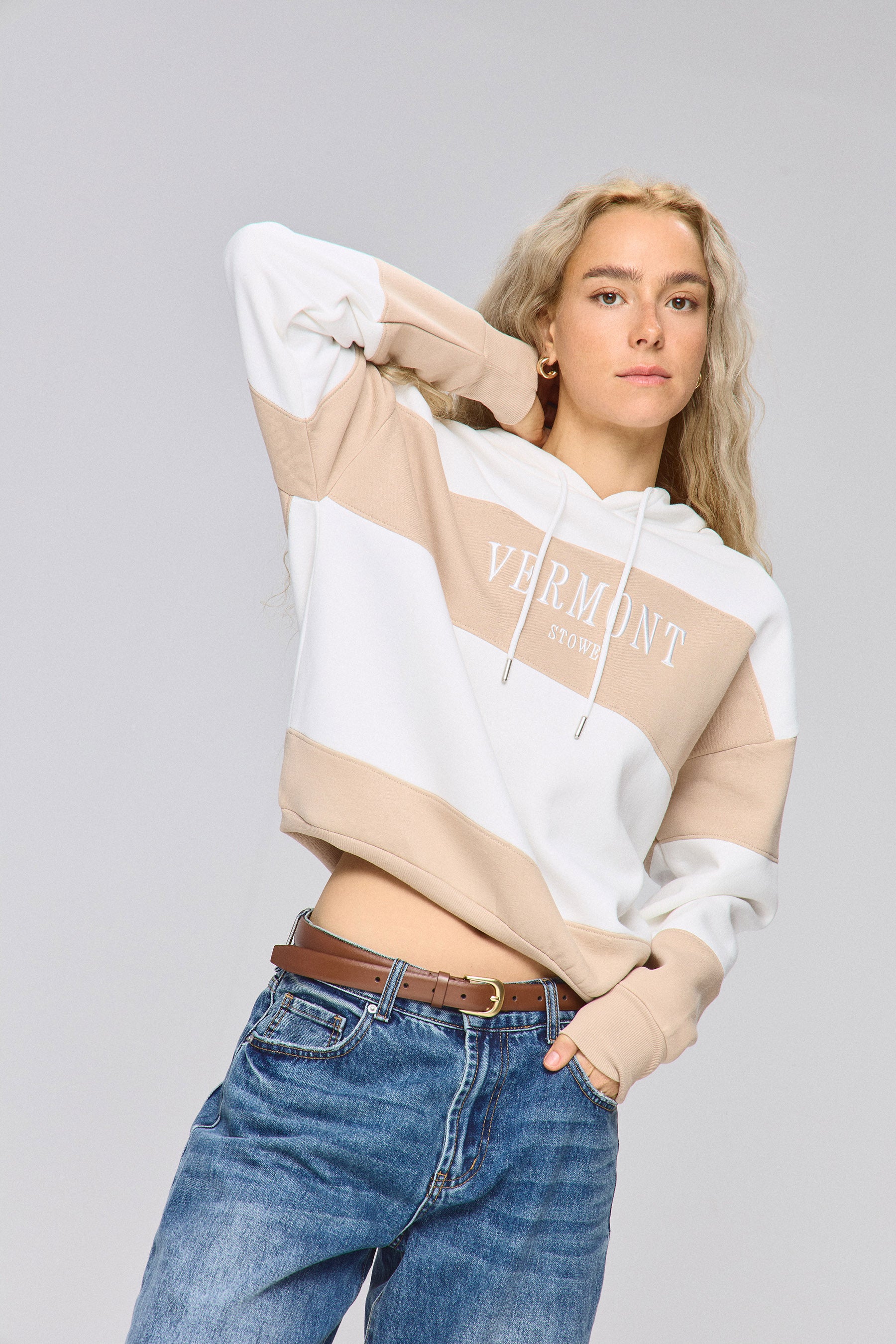 סוויטשירט פסים ורמונט