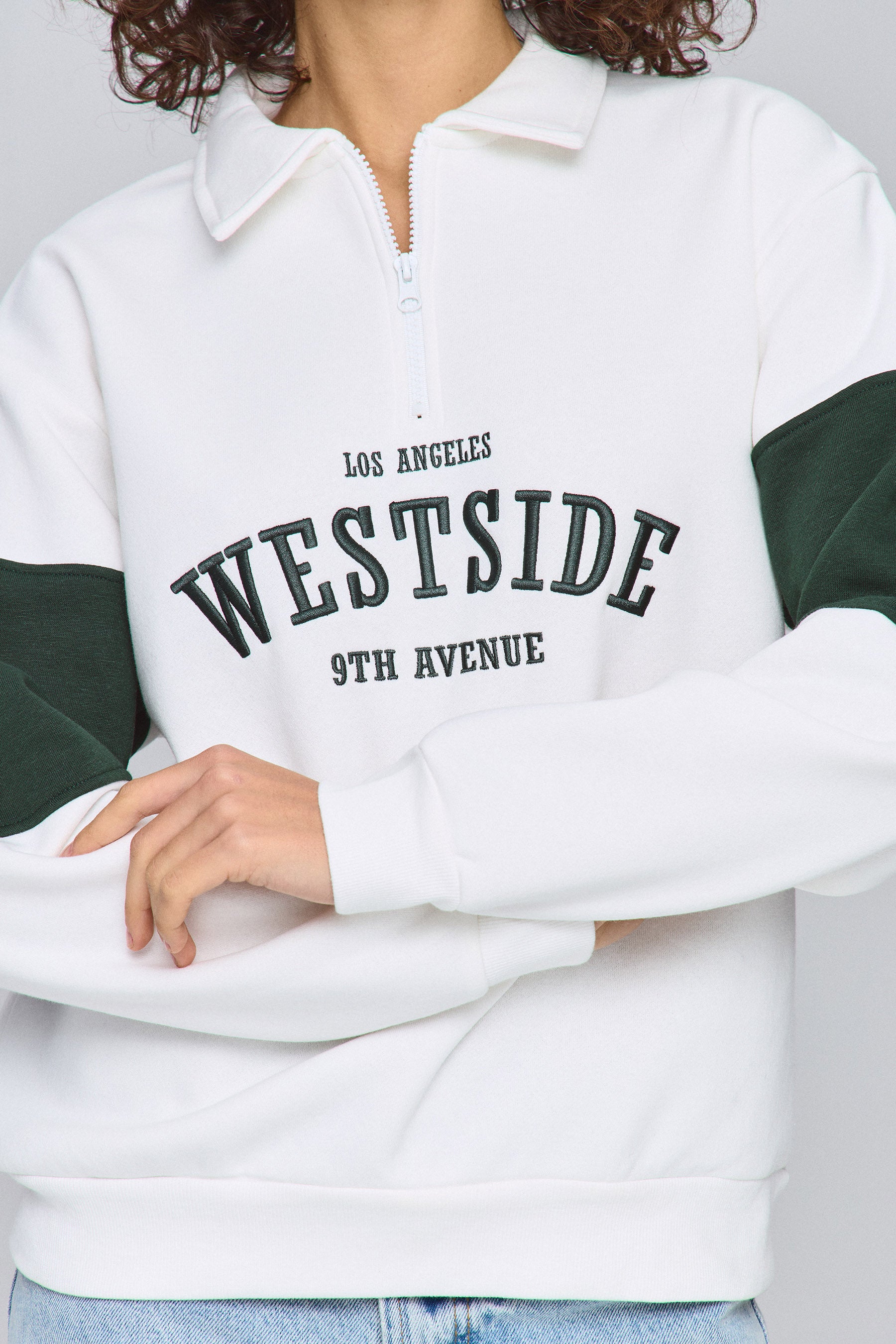 WEST SIDE סוויטשירט חצי זיפר