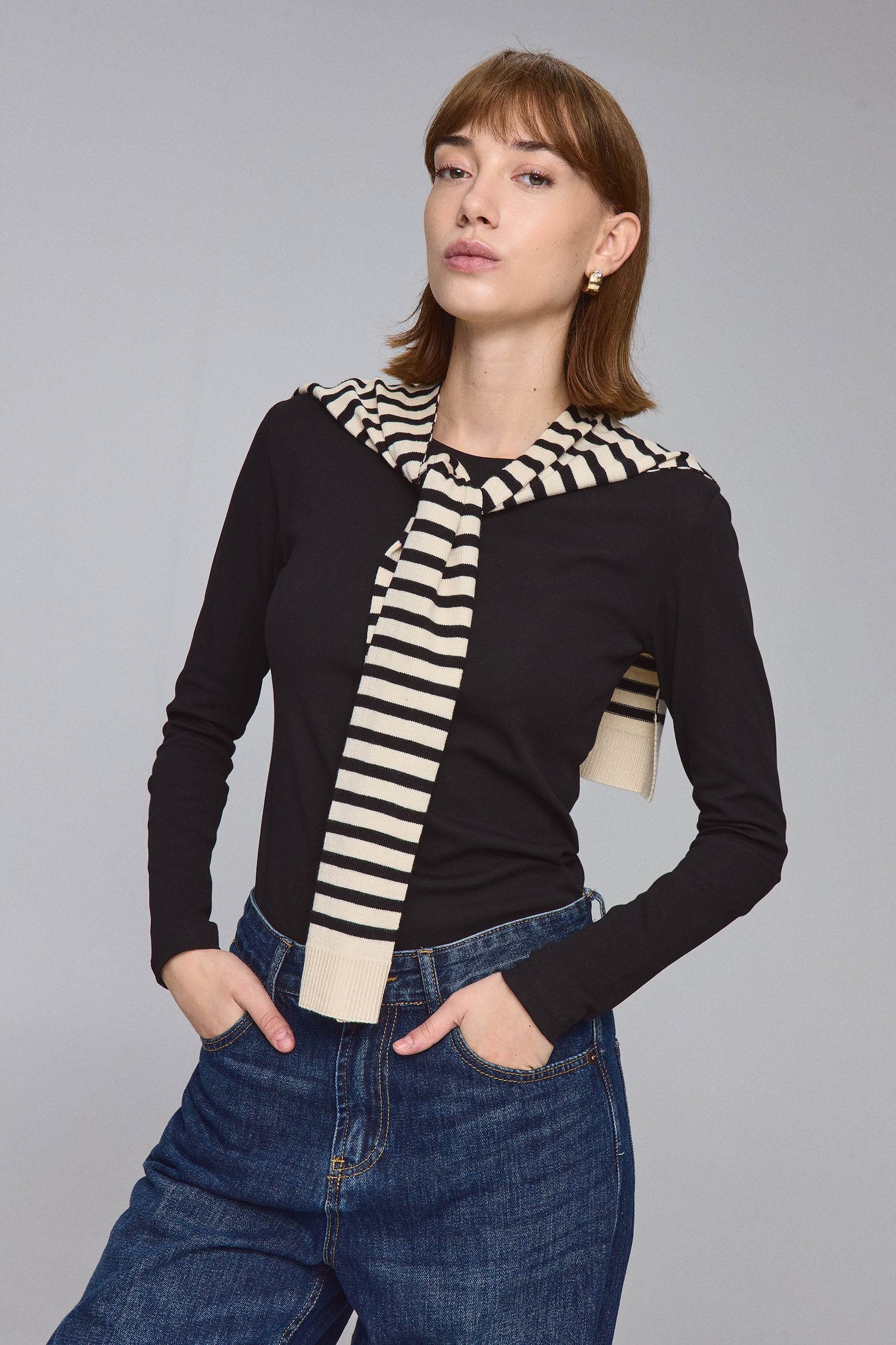 צעיף קרדיגן פסים