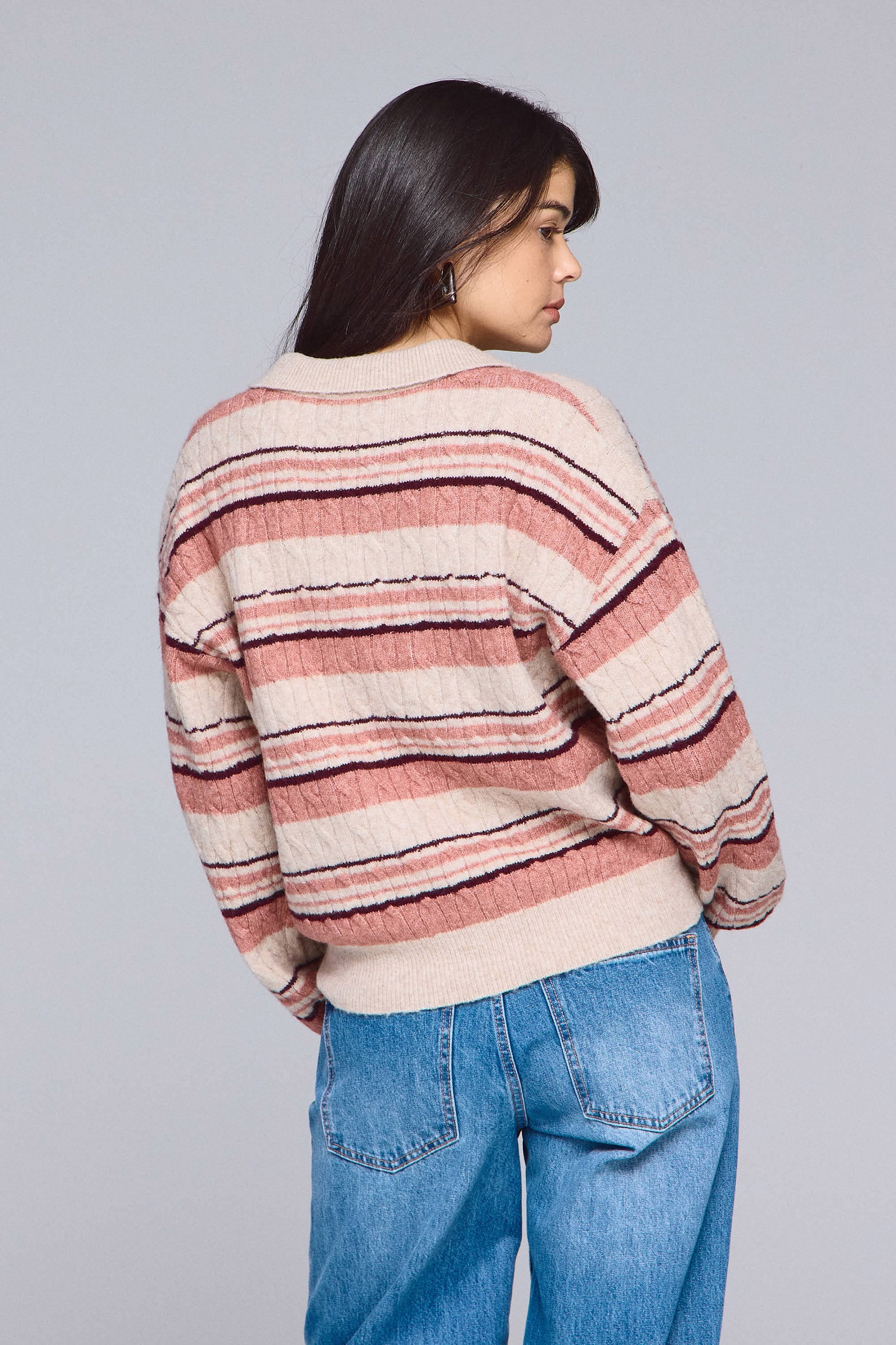 סריג אוברסייז פולו פסים