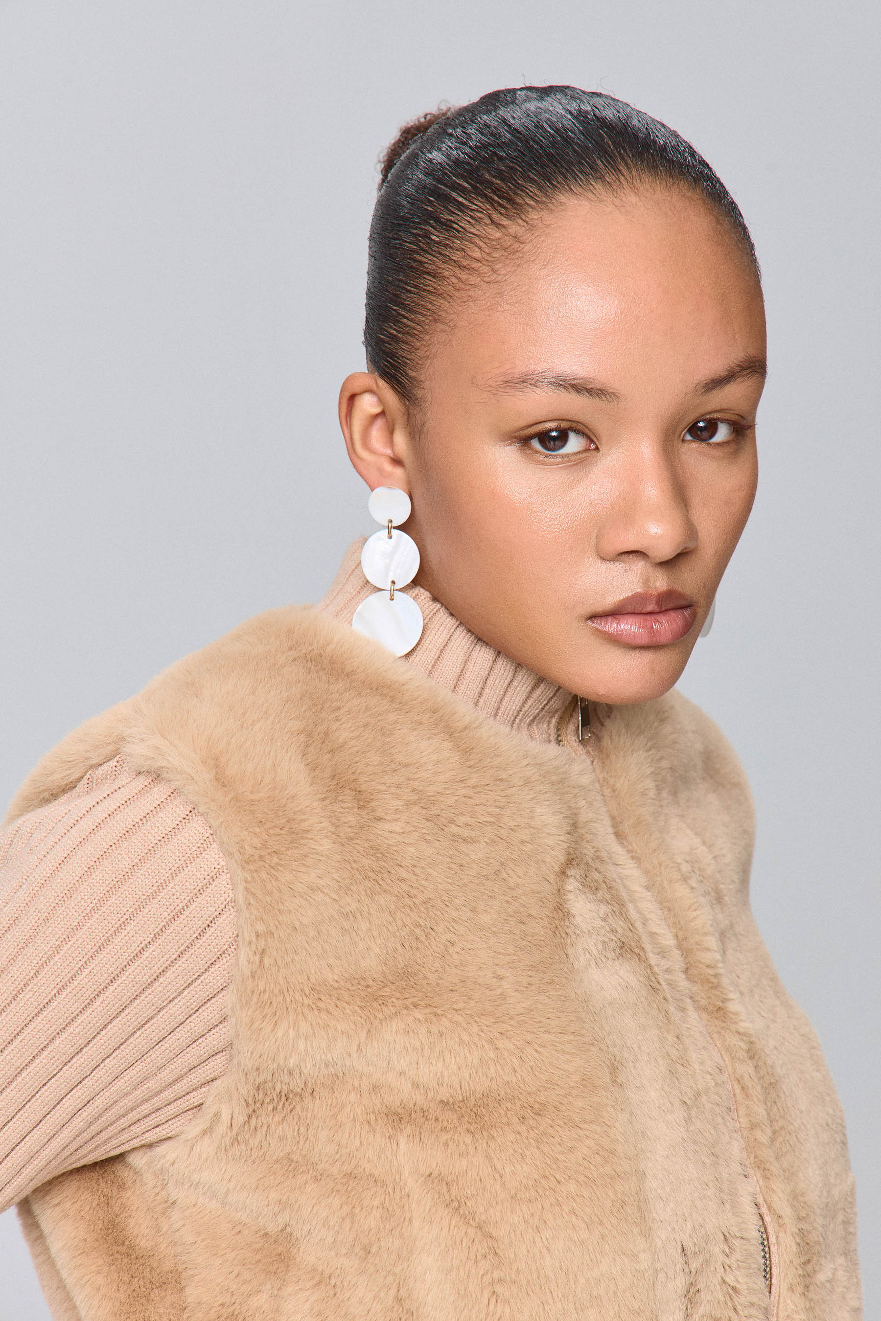 סריג קרדיגן שילוב פרווה