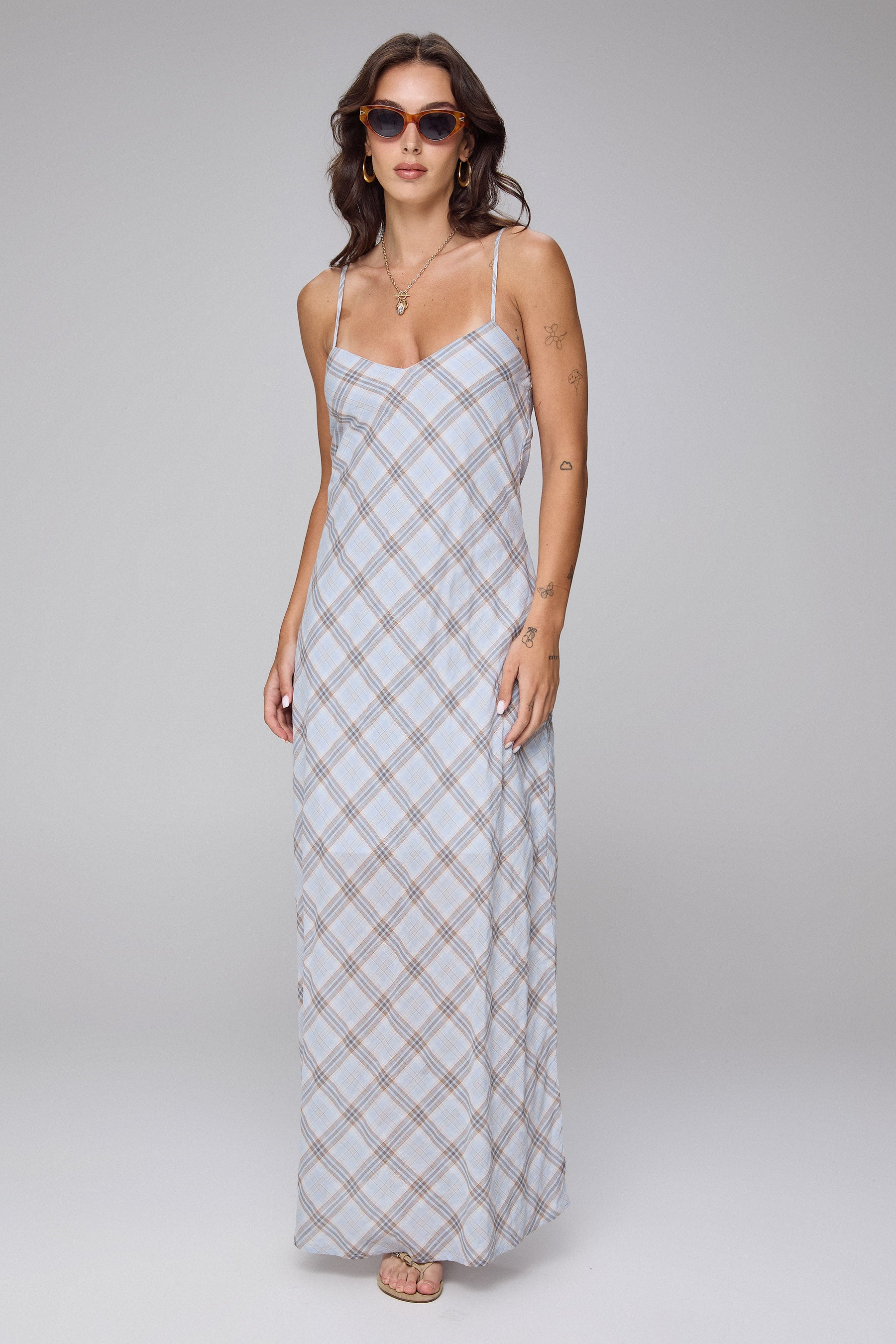 שמלת מקסי משובצת קייט