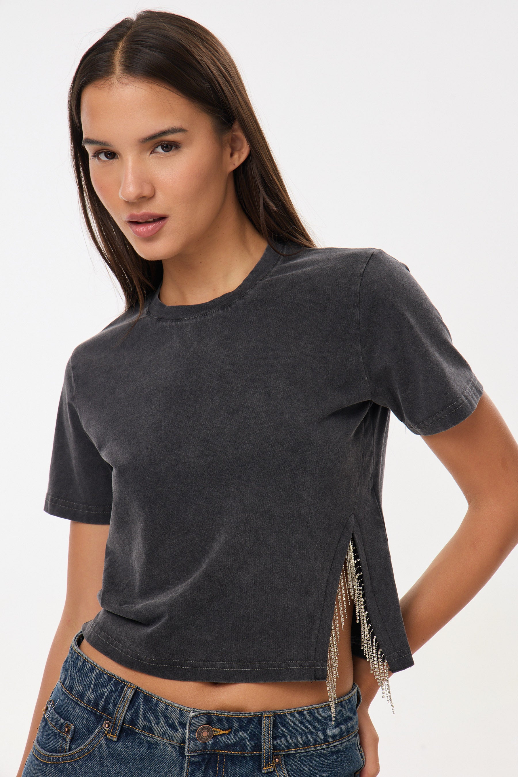 חולצת שליץ עם שרשרת יהלום