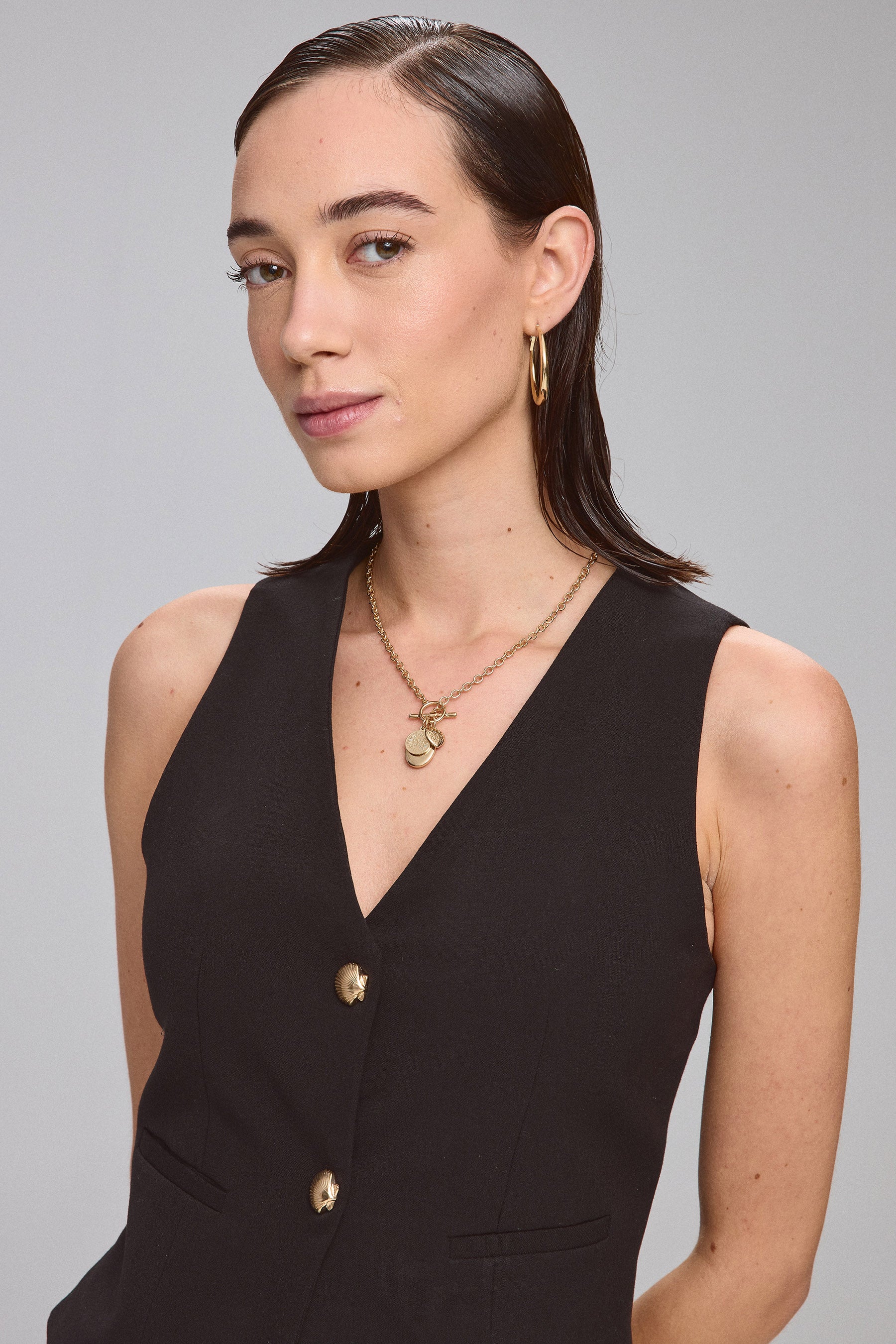 ווסט כפתורי זהב סט