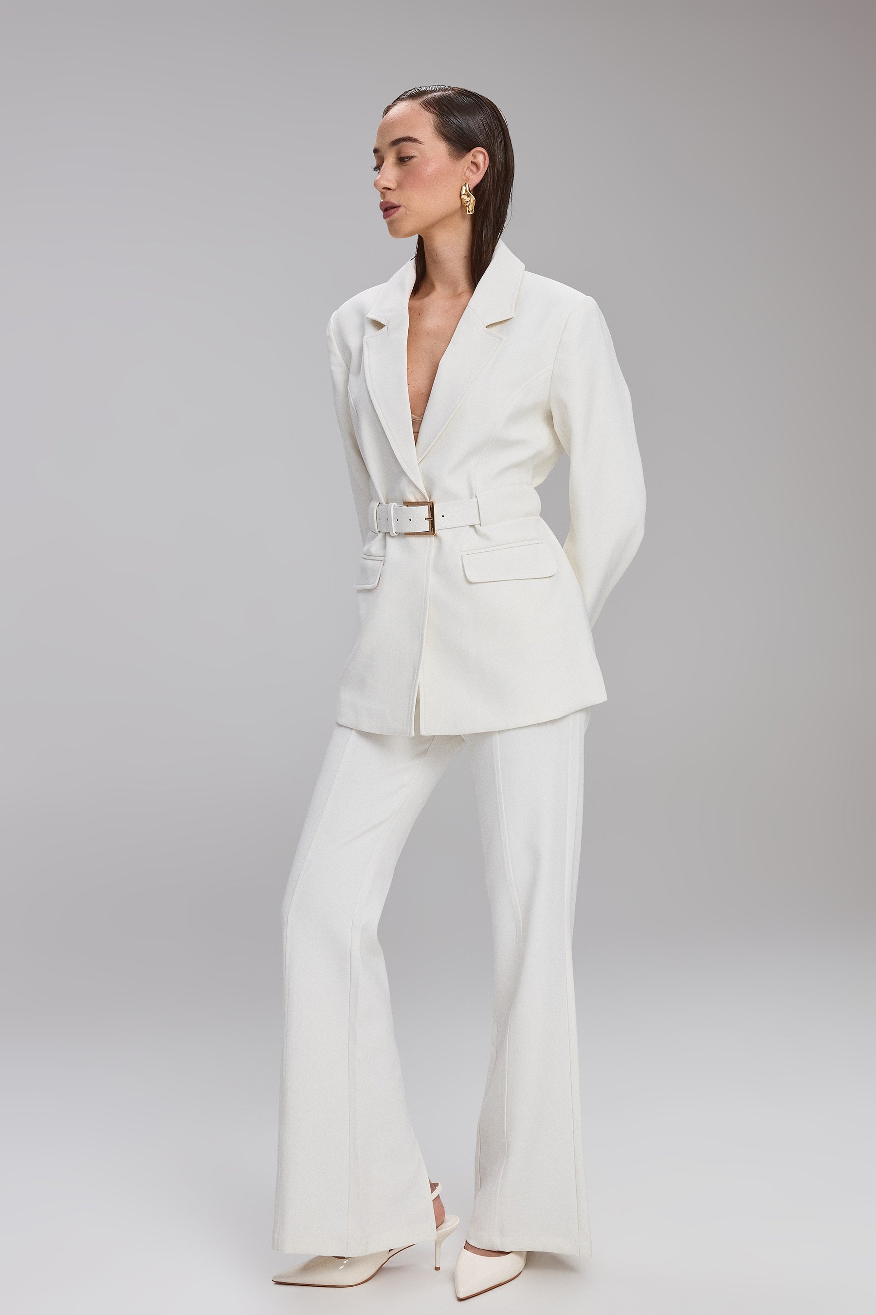 ג'קט מחוייט עם חגורה סט