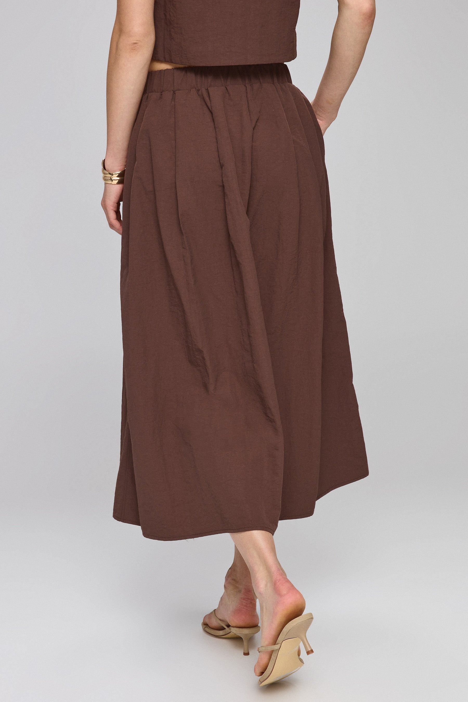 חצאית מקסי כפתורים מוזהבים סט