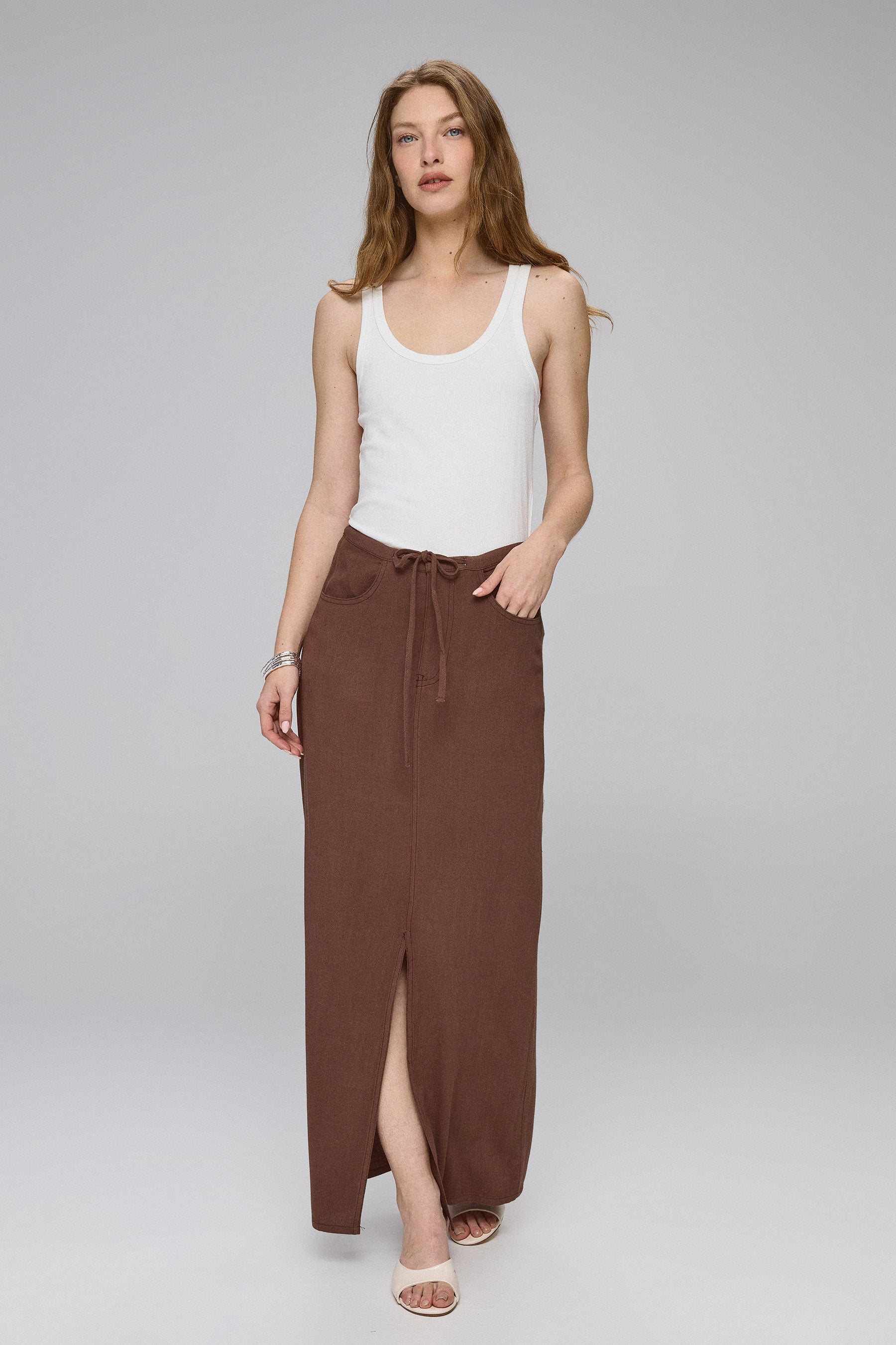 חצאית מקסי נטורל שרוך