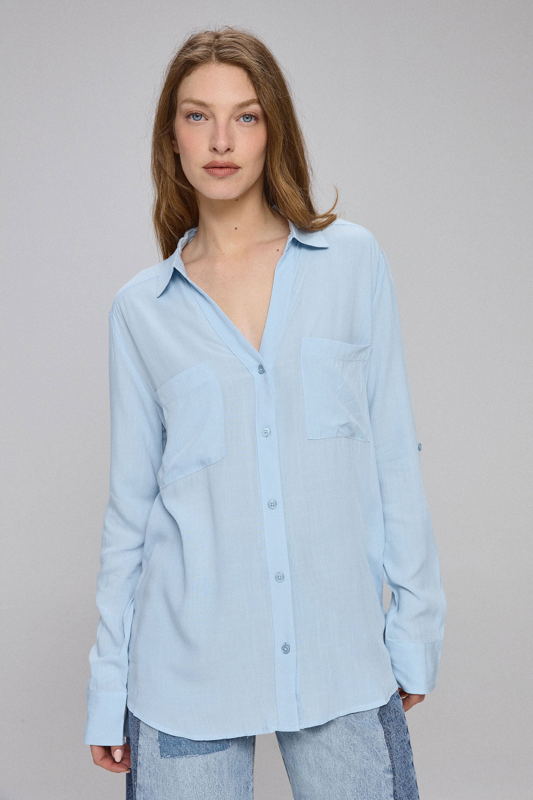 חולצה מכופתרת נטורל