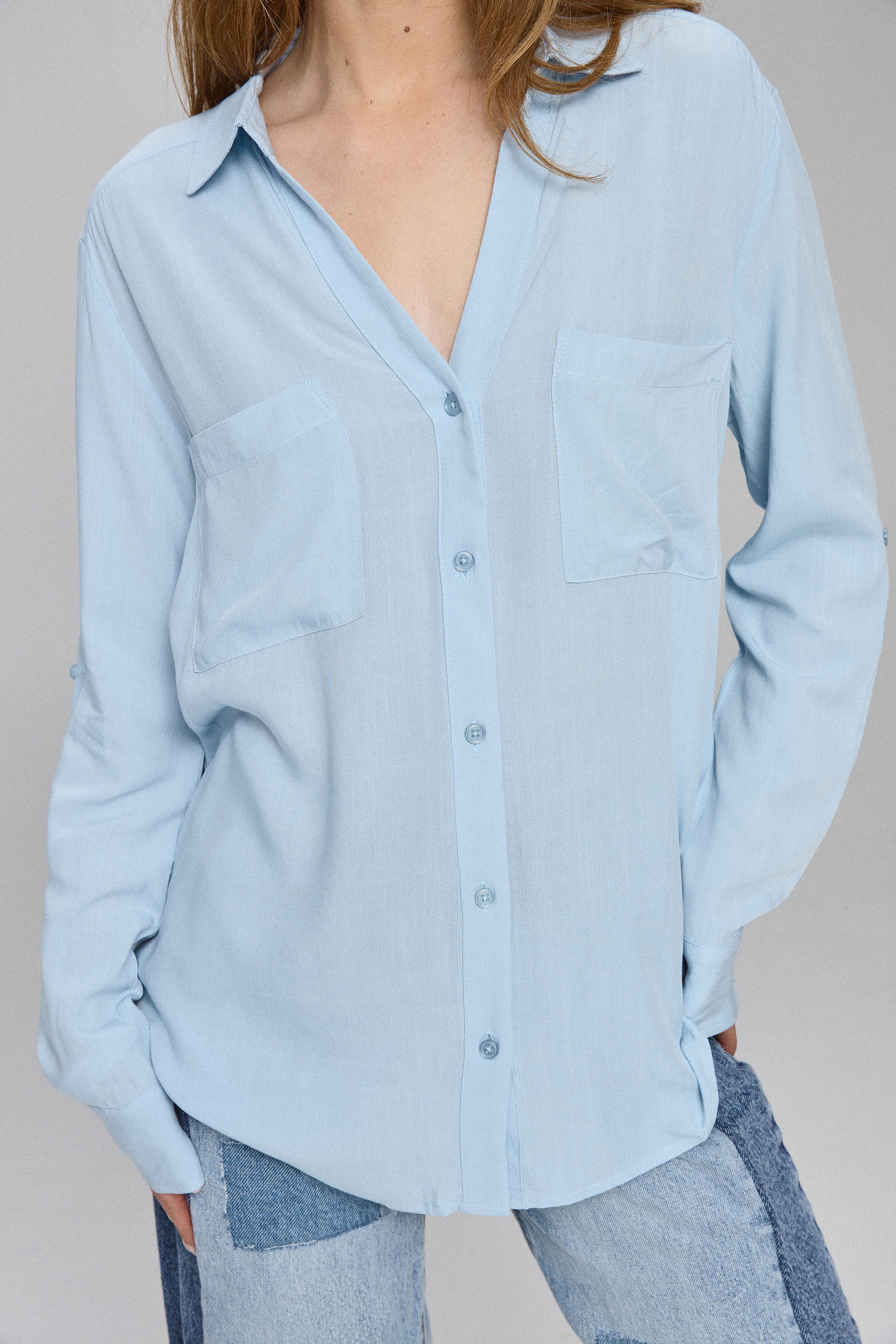 חולצה מכופתרת נטורל