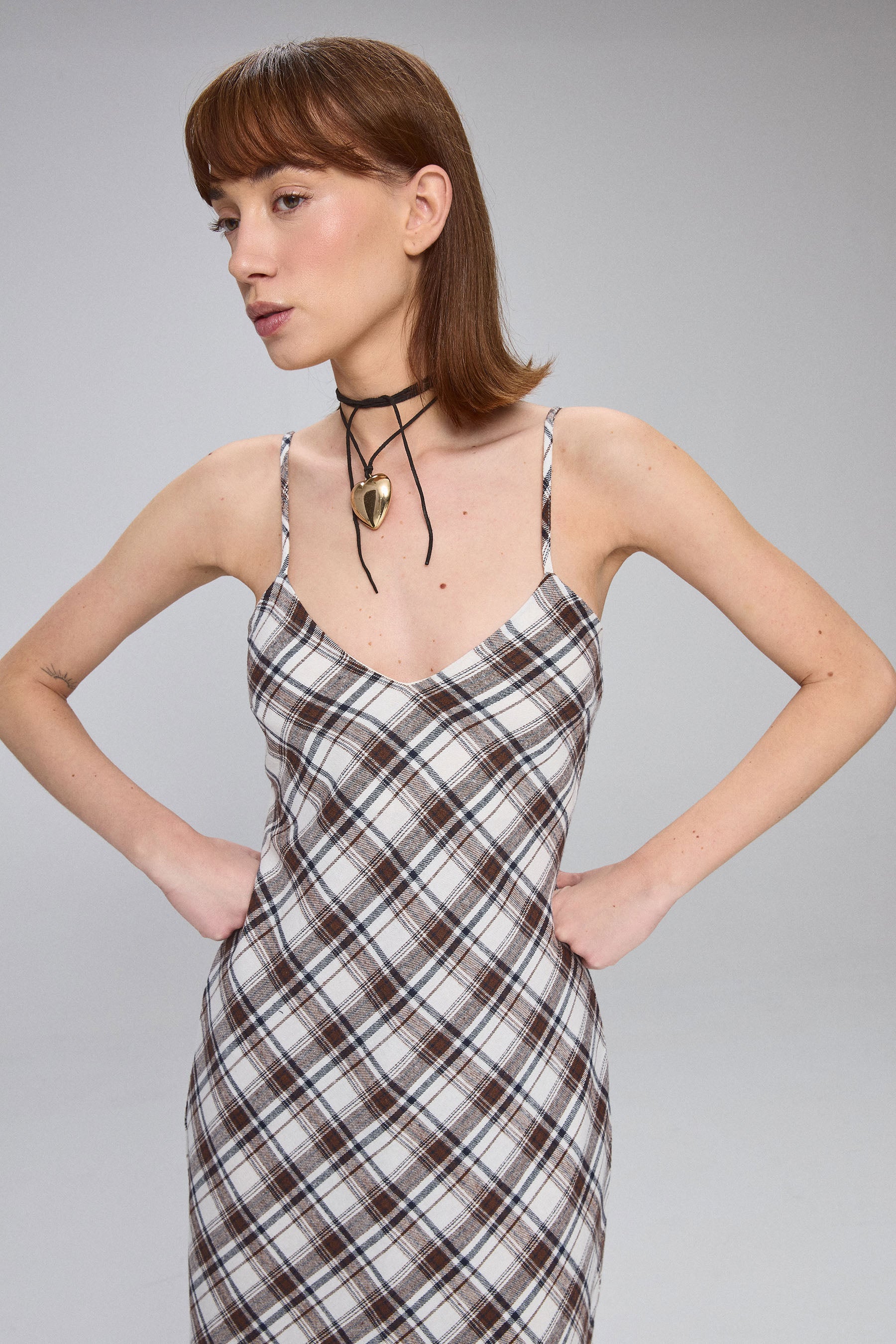 שמלת מקסי משובצת