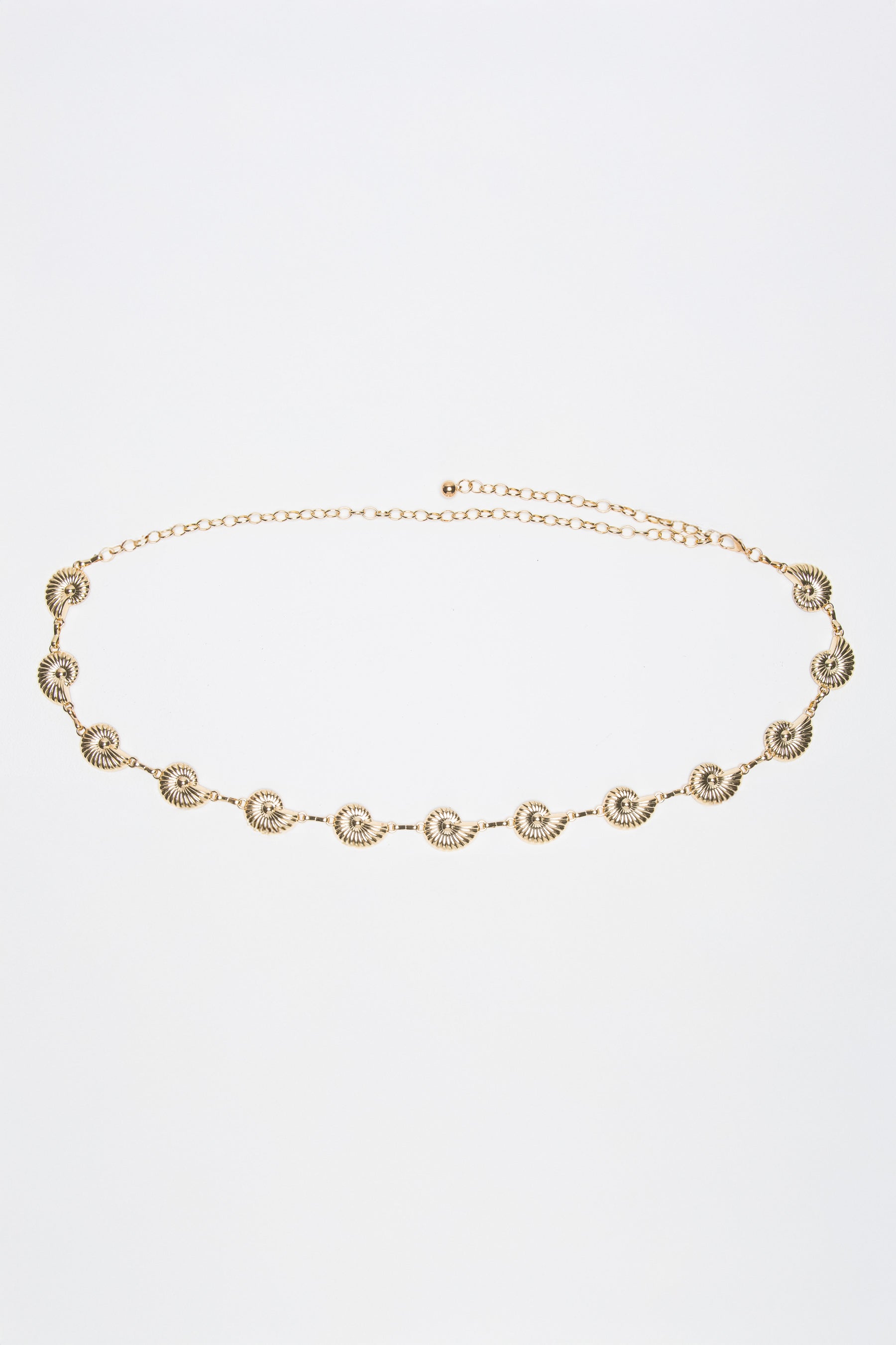 חגורת שרשרת מטאלית צדפות