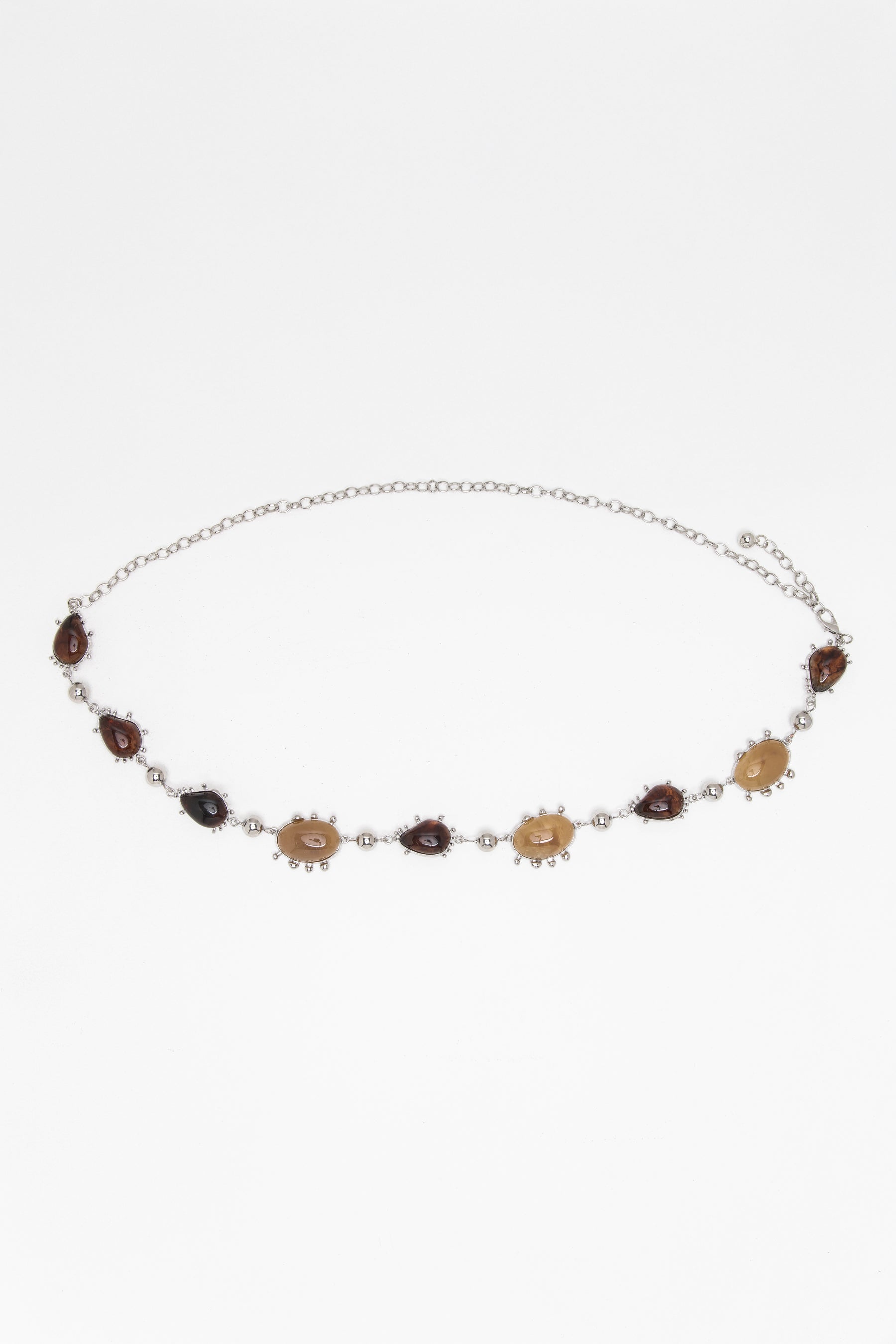 חגורת שרשרת מטאלית אבנים