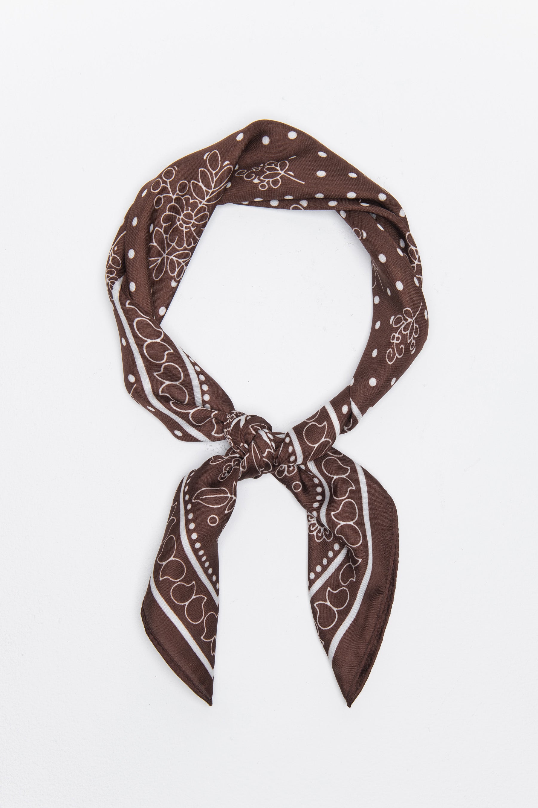 צעיף סאטן- פייזלי חום