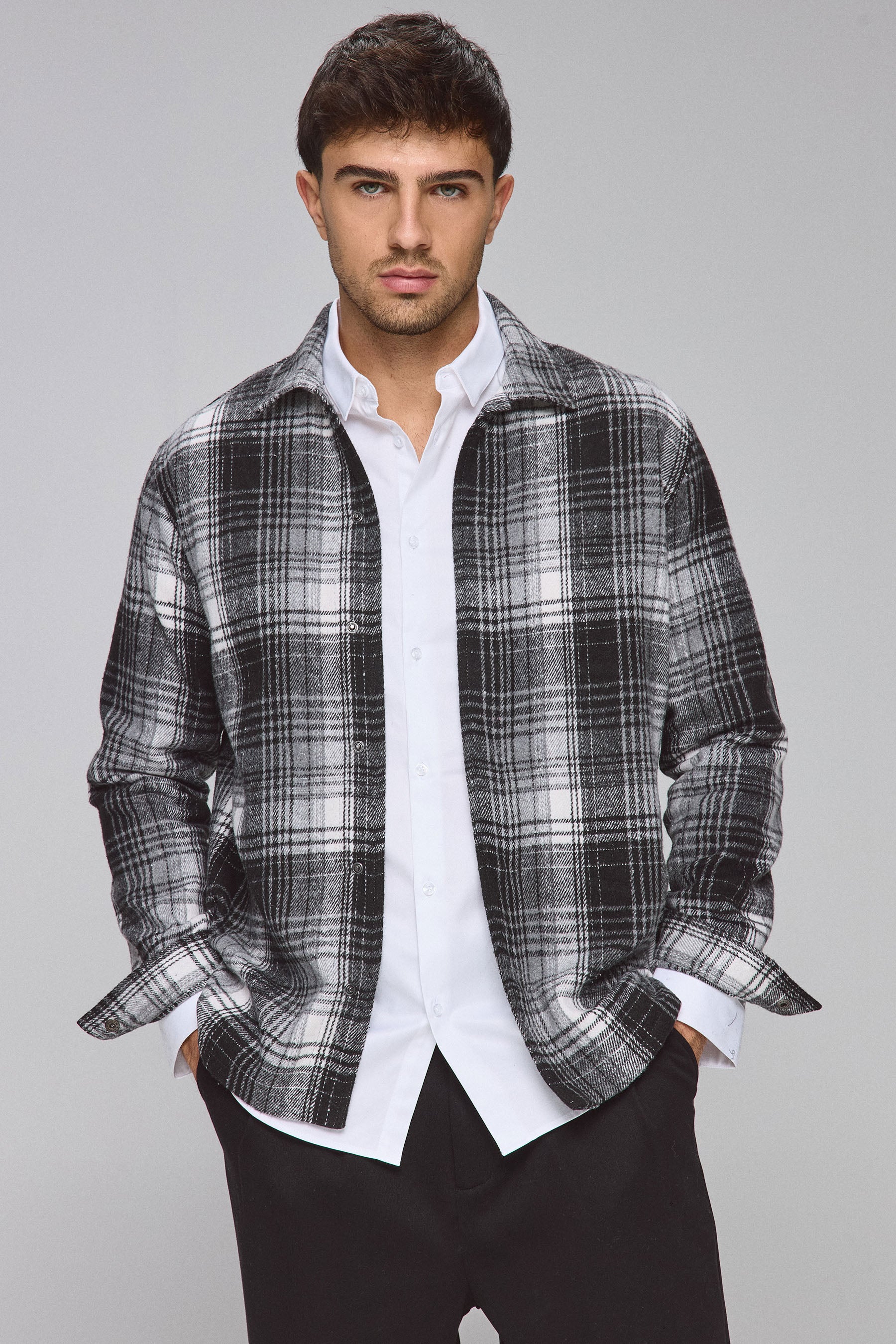 אוברשירט משבצת מונו