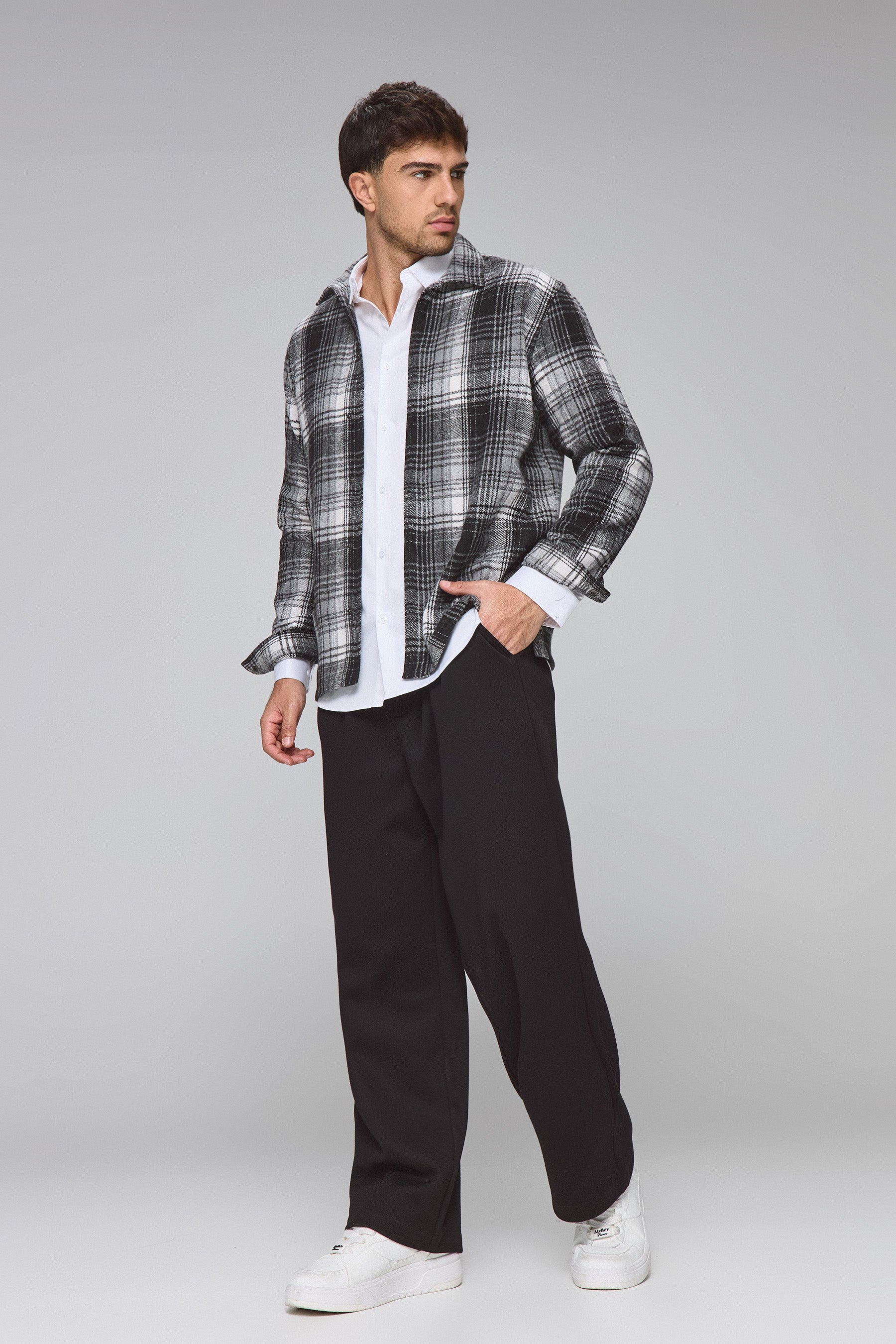 אוברשירט משבצת מונו