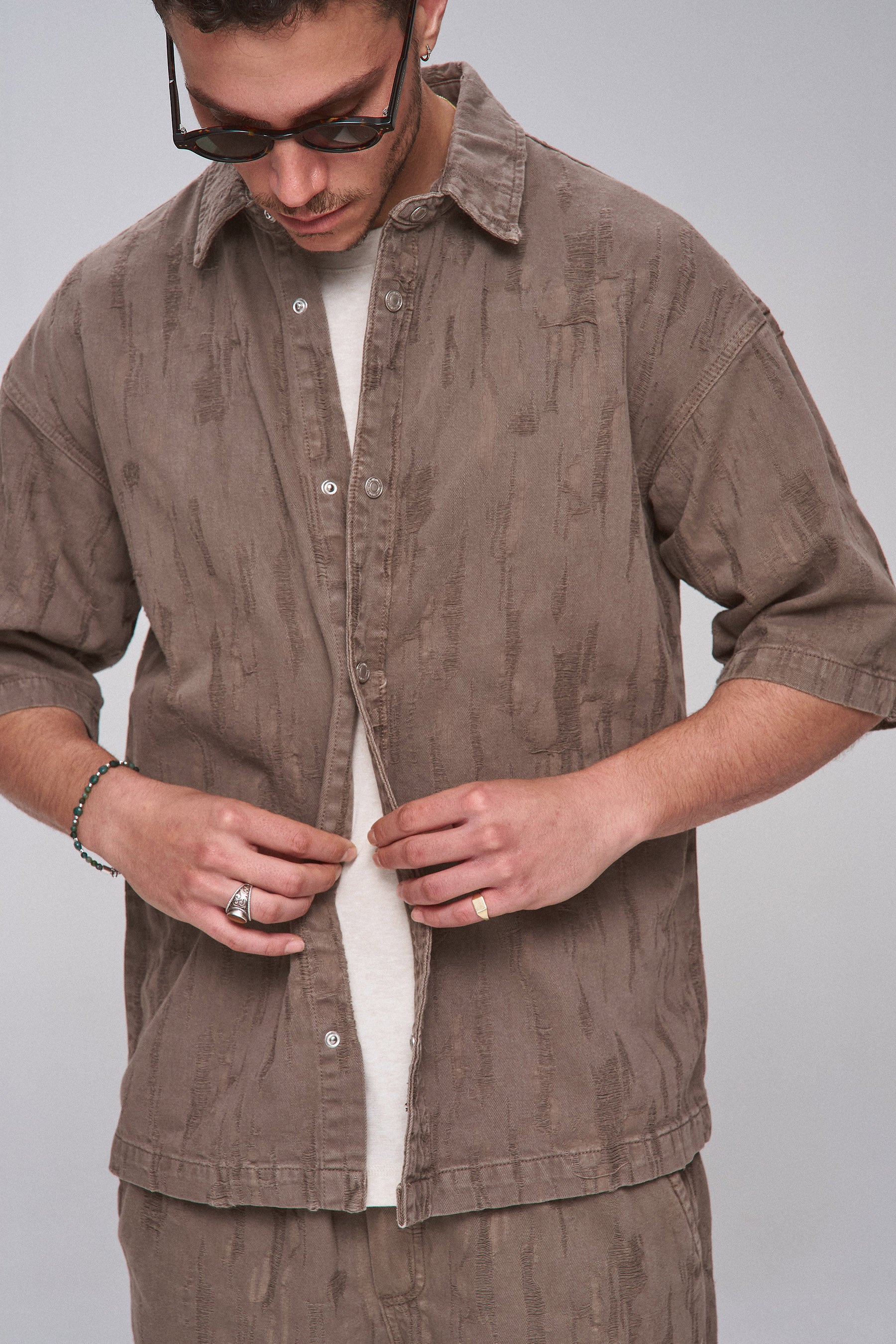 חולצת ג'אקרד קולור ש.ק. סט
