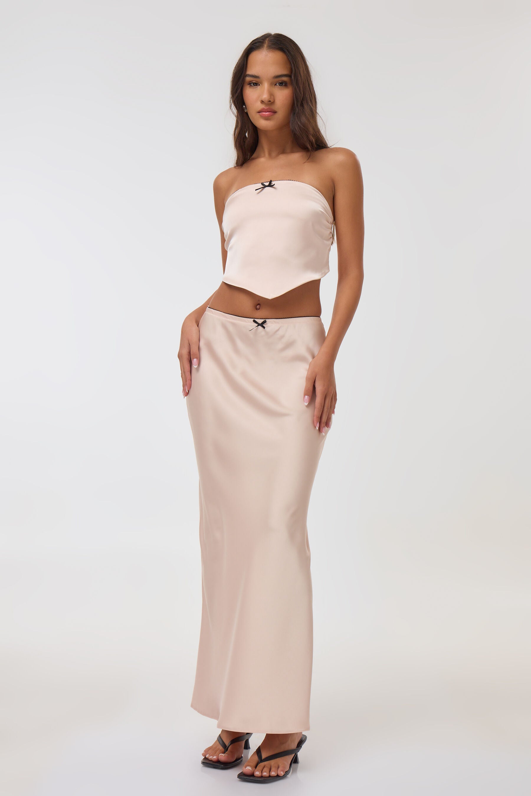 חצאית מקסי סטאן עם סרט סט