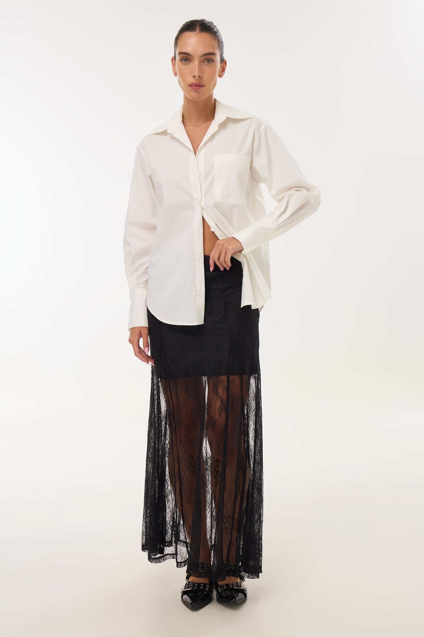 חצאית מקסי תחרה