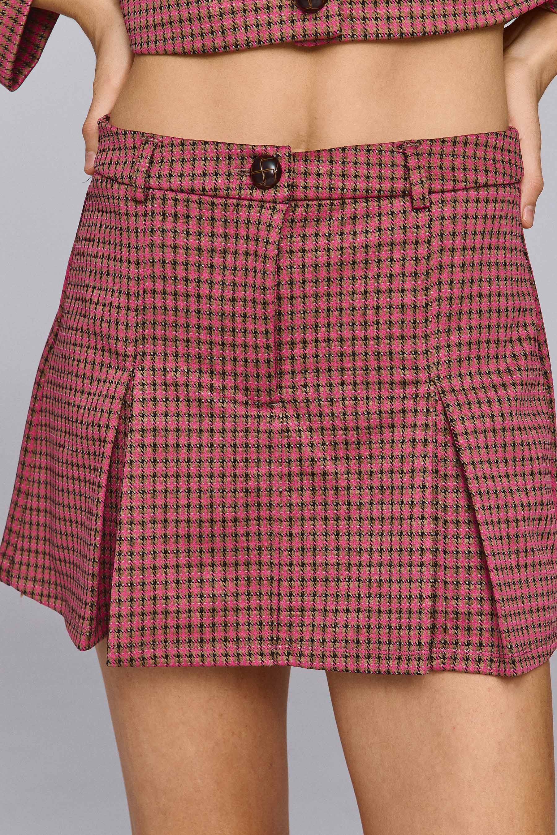 סקורט משבצות עם קפלים סט