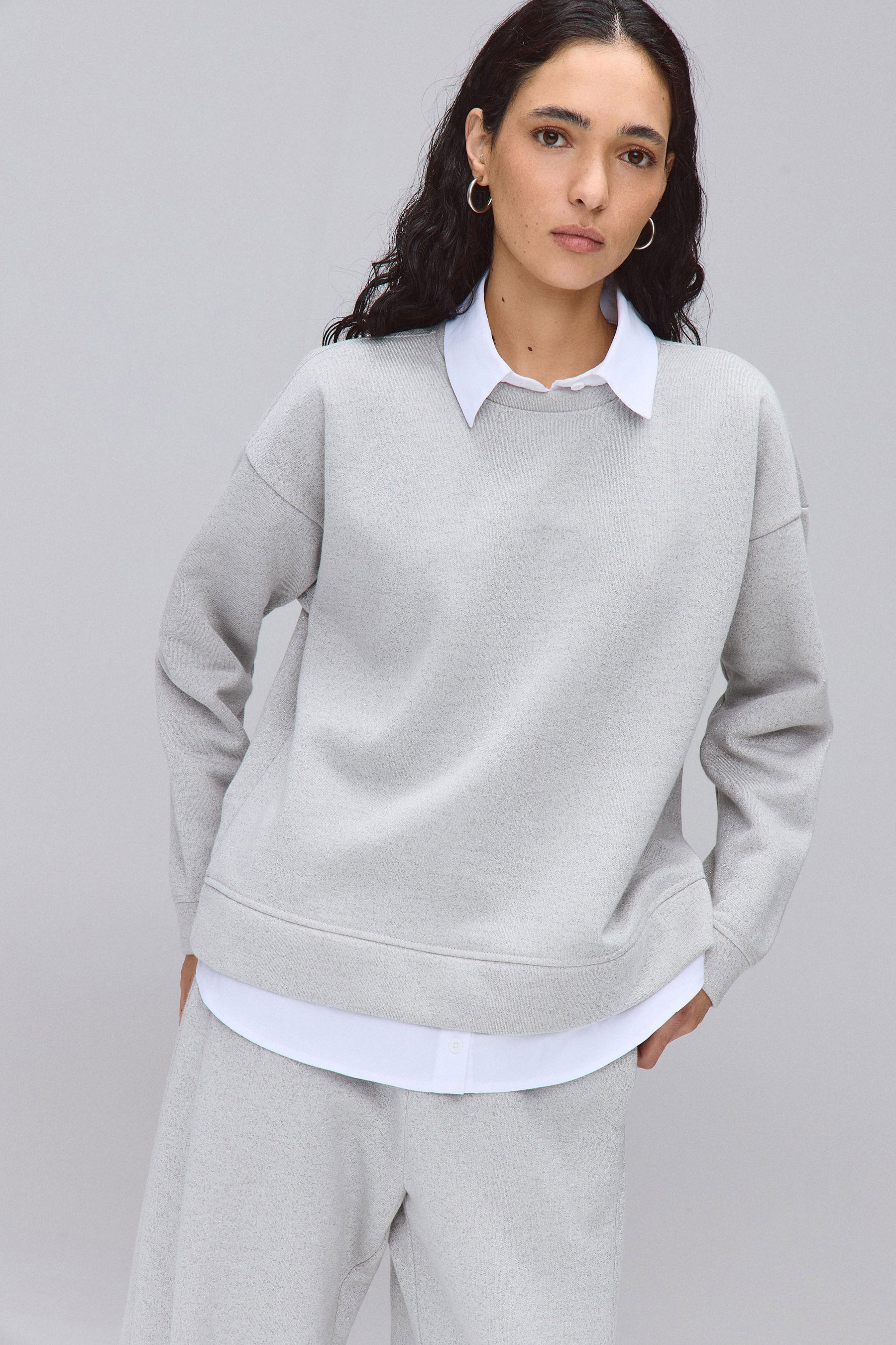 סוויטשירט בד מנצנץ סט