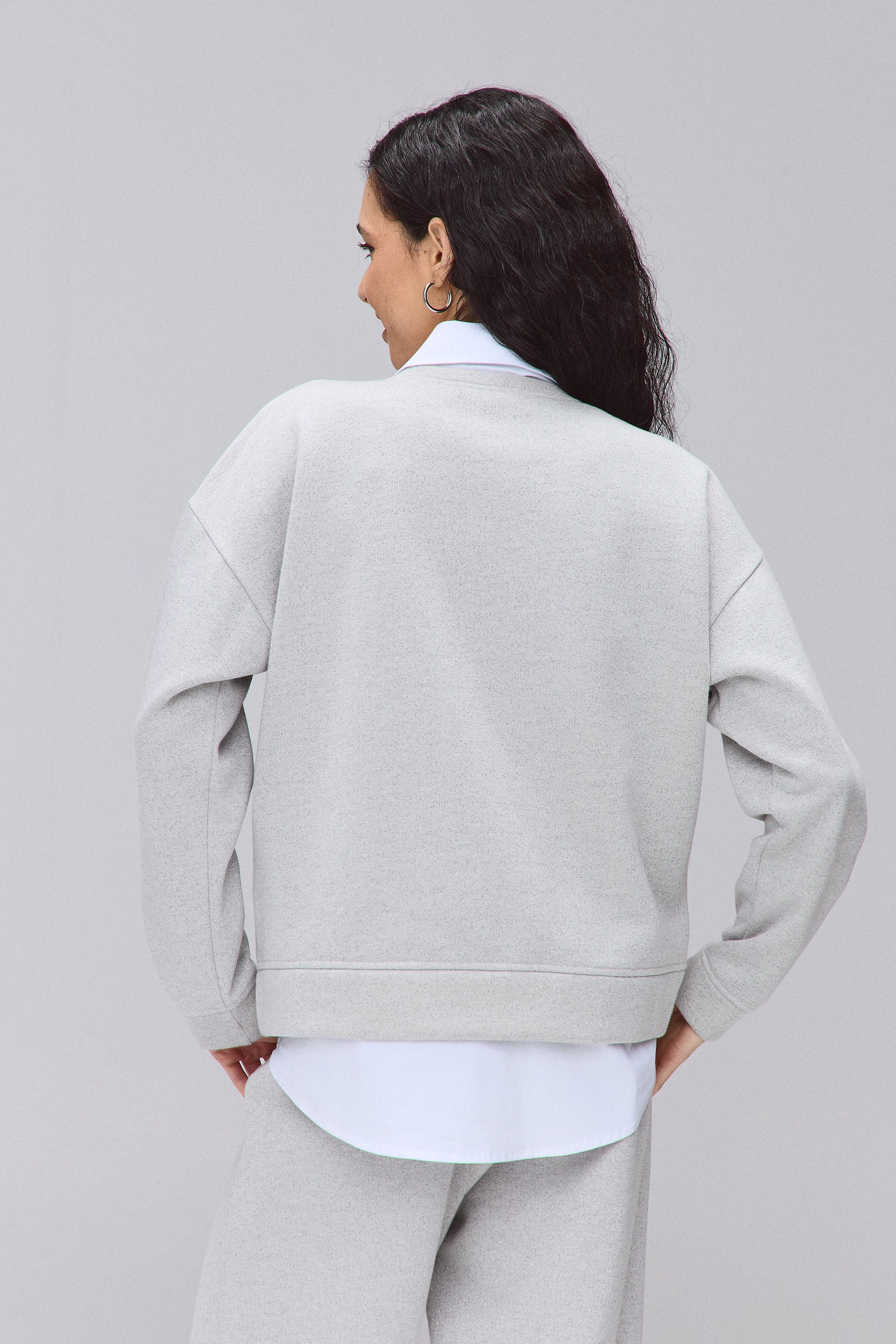 סוויטשירט בד מנצנץ סט