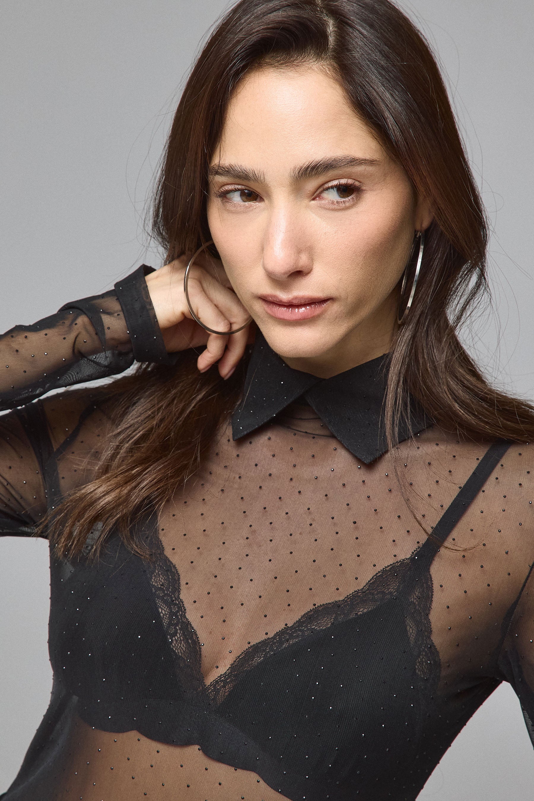 בגד גוף עם נקודות יהלומים